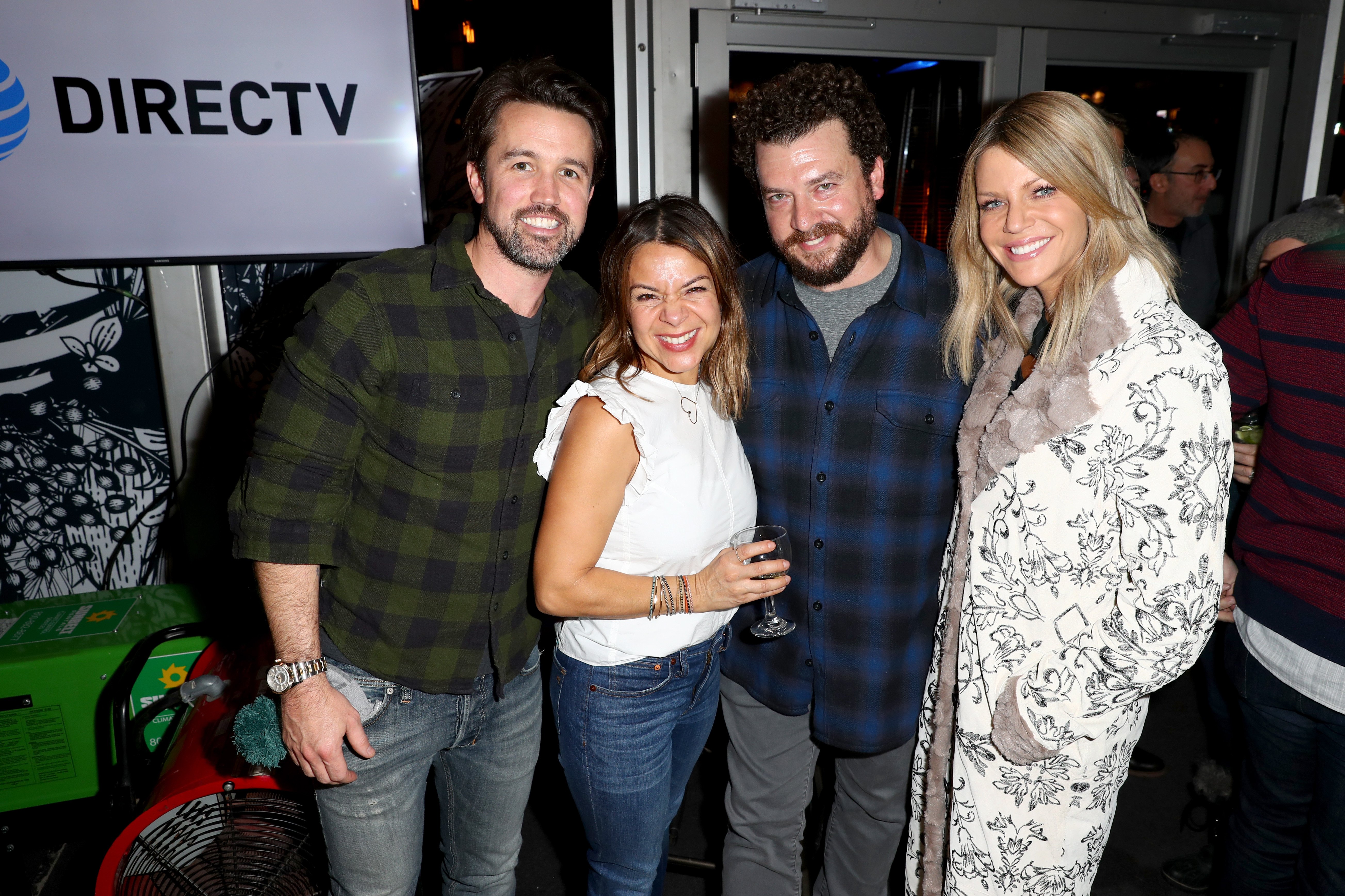 Rob McElhenney, Gia Ruiz, Danny McBride, and Katilin Olson attend "Arizona" cocktail party at DIRECTV Lodge on January 20, 2018, in Park City, Utah. | Source: Getty Images