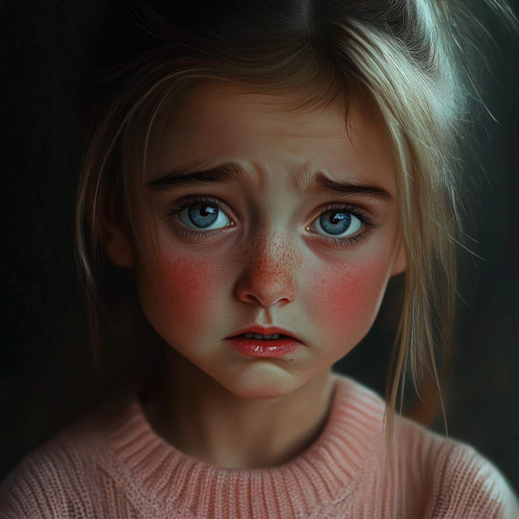 A sad little girl | Source: Midjourney