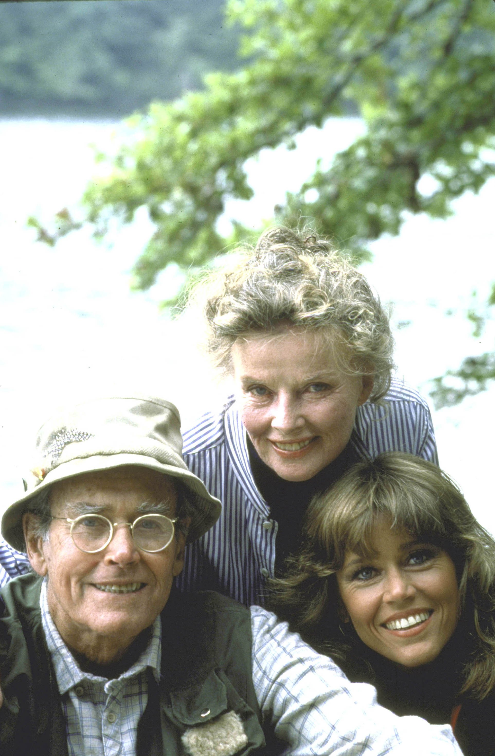 (L-R) Actors Henry Fonda, Katharine Hepburn and Jane Fonda pictured in a scene from the 1981 movie 