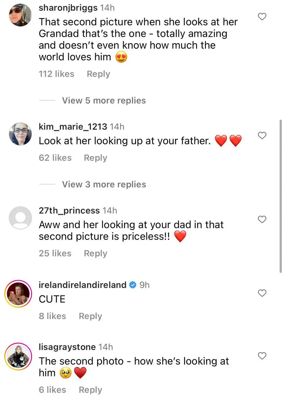 Comments left on a photo of Bruce Willis and his granddaughter, Lou on Instagram in June 2023 | Source: instagram.com/rumerwillis