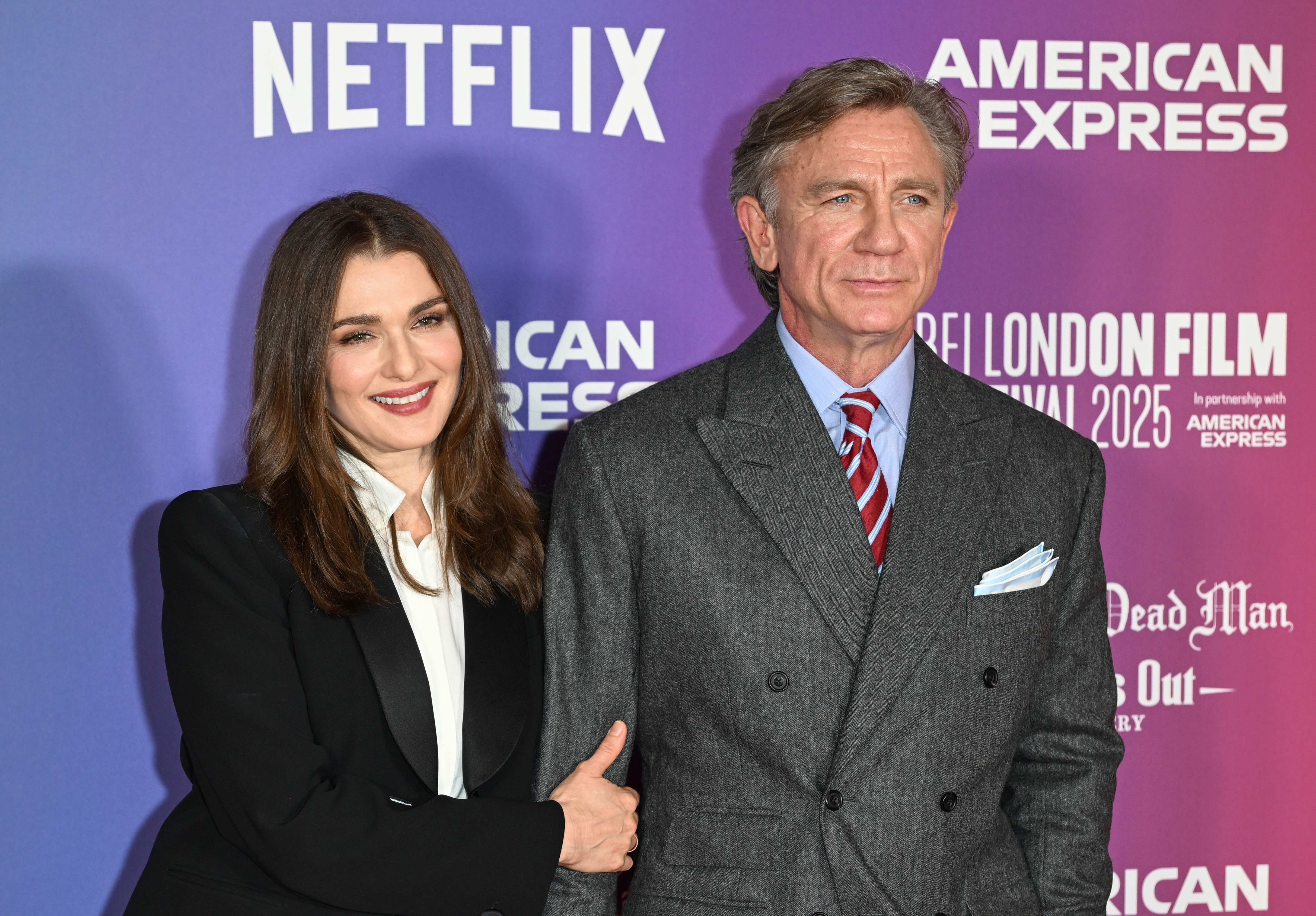 Rachel Weisz and Daniel Craig attend the 'Wake Up Dead Man: A Knives Out Mystery' opening gala during the 69th BFI London Film Festival at The Royal Festival Hall on October 08, 2025 in London, England. | Source: Getty Images