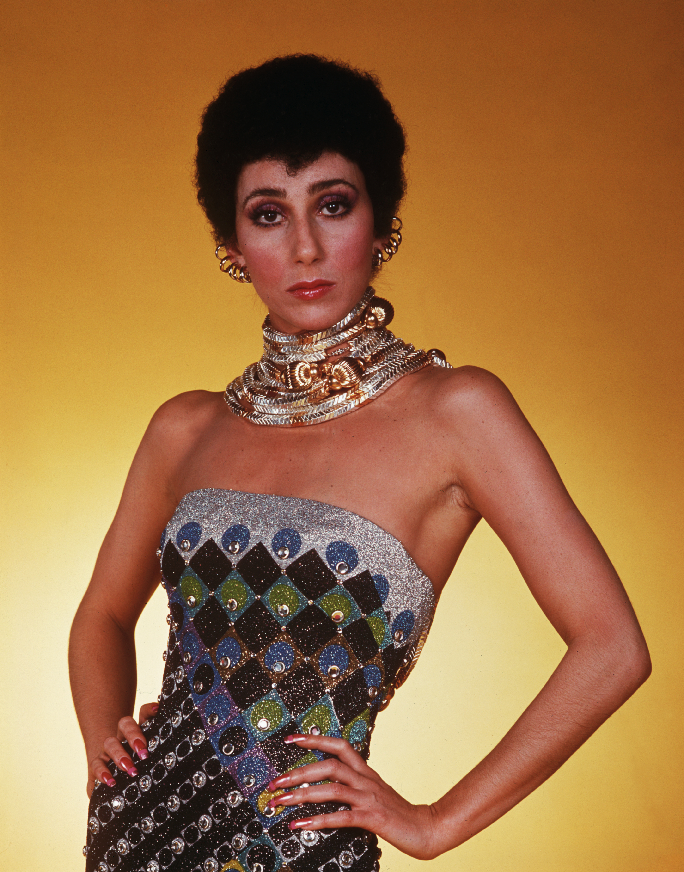 Cher on her TV show, "The Sonny and Cher Comedy Hour" in 1975 | Source: Getty Images