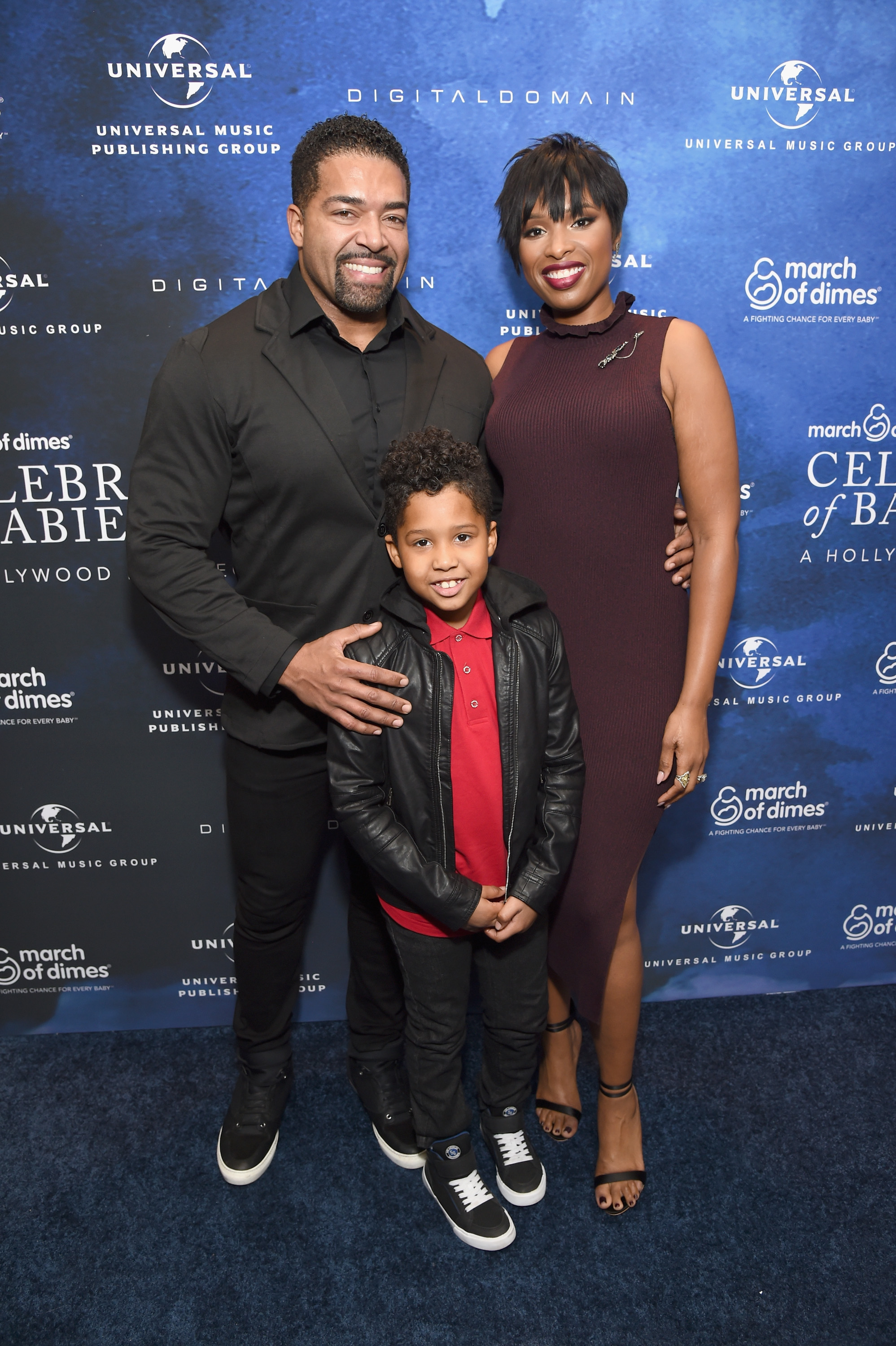 Wrestler David Otunga, honoree Jennifer Hudson and David Otunga Jr. attend March of Dimes Celebration of Babies at the Beverly Wilshire Four Seasons Hotel in California on December 9, 2016. | Source: Getty Images