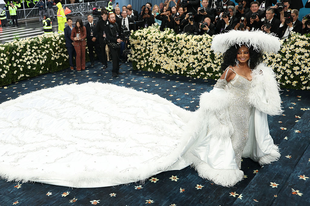 Diana Ross steals the show at the 2025 Met Gala celebrating "Superfine: Tailoring Black Style" on May 5, 2025, at the Metropolitan Museum of Art in New York City.