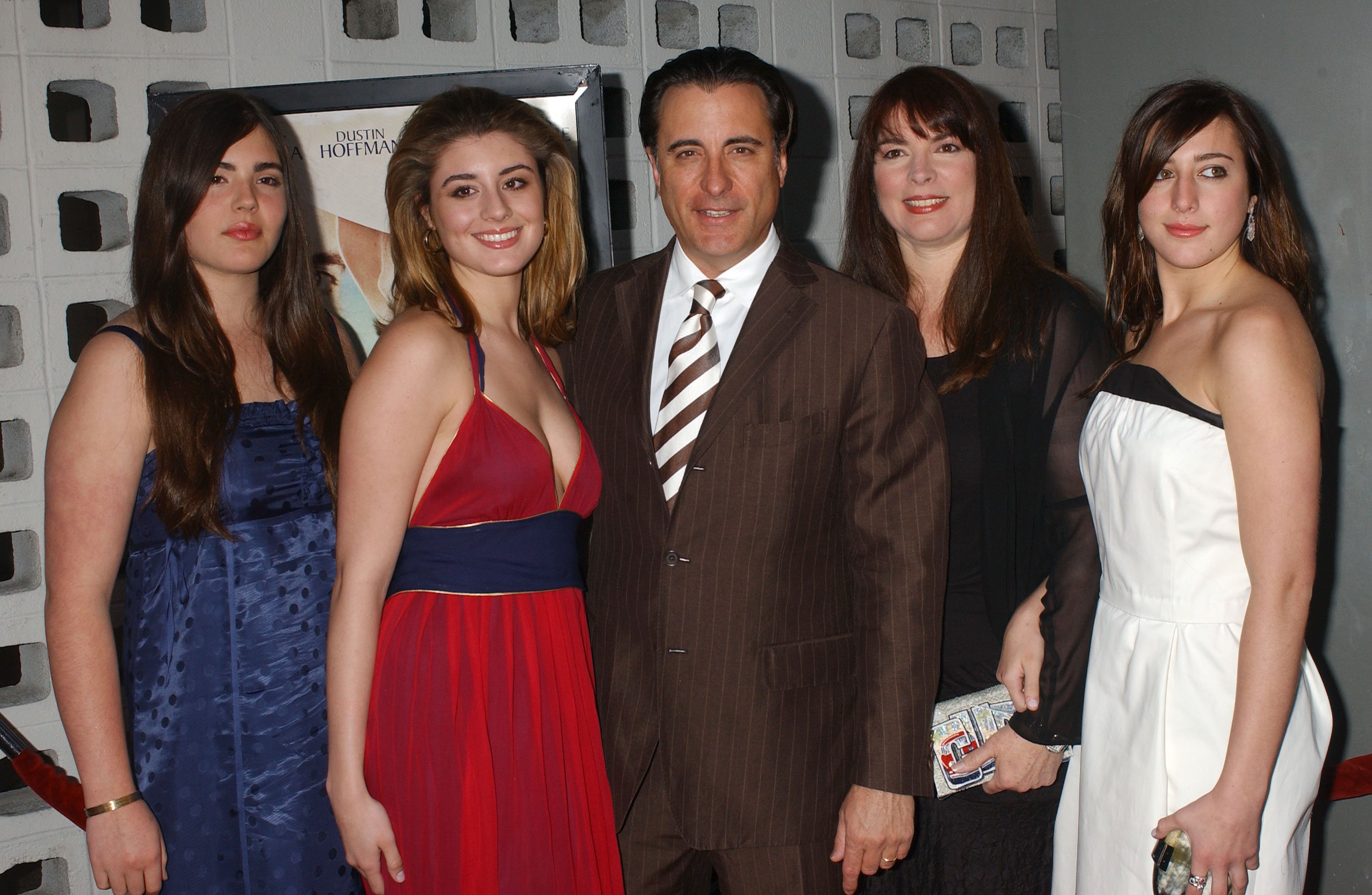Andy Garcia (center) with wife Marivi and daughters Dominik, Daniella, Alessandra at the Arclight Cinemas in Hollywood, California | Source: Getty Images