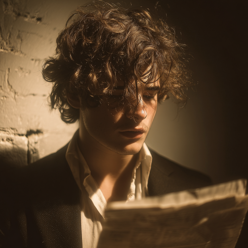 A serious boy reading a letter | Source: Midjourney