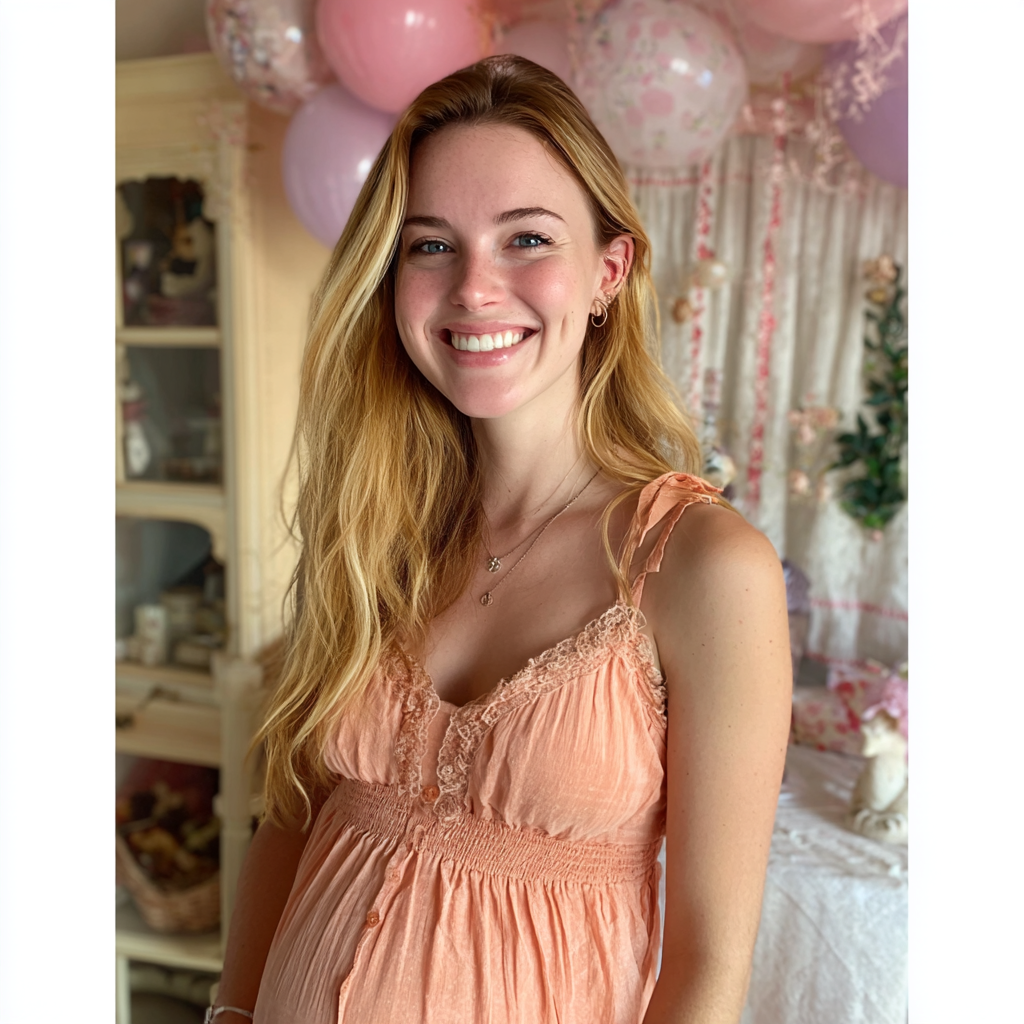A smiling pregnant woman | Source: Midjourney