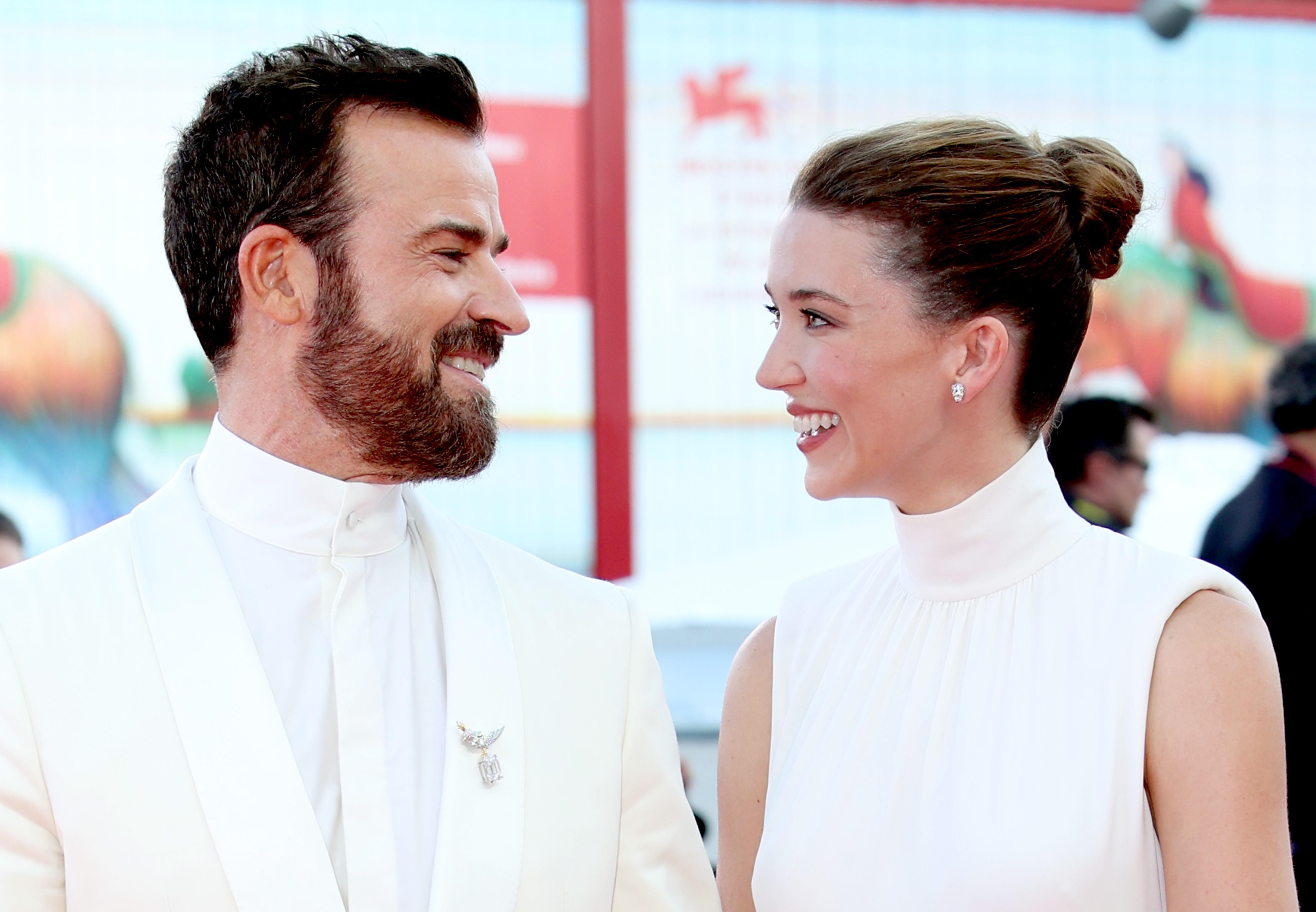 Justin Theroux and Nicole Brydon Bloom at the premiere of "Beetlejuice Beetlejuice" during the 81st Venice International Film Festival in Venice, Italy on August 28, 2024 | Source: Getty Images