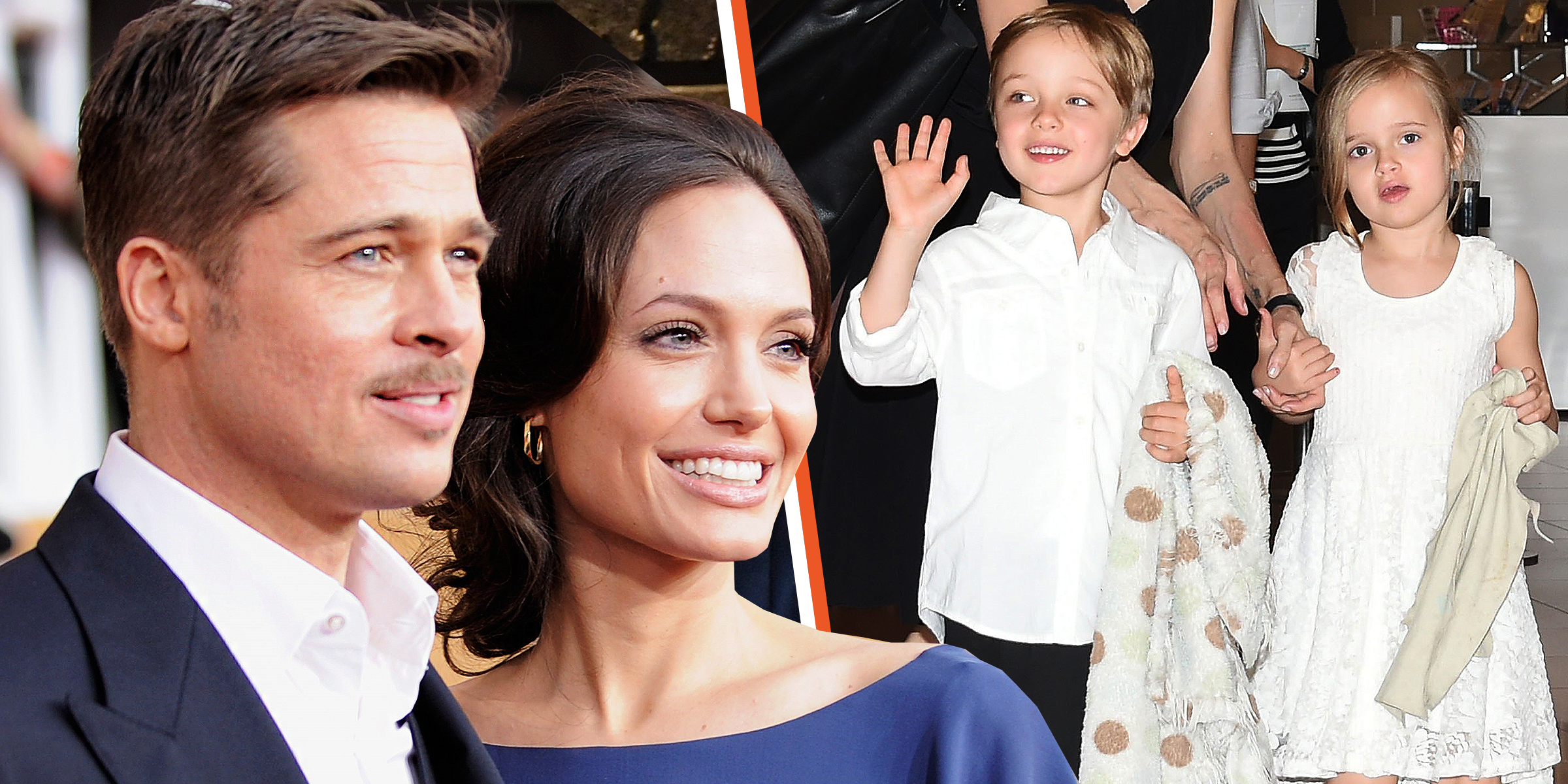 Die Schauspieler Angelina Jolie und Brad Pitt | Ihre Zwillinge Knox und Vivienne | Quelle: Getty Images