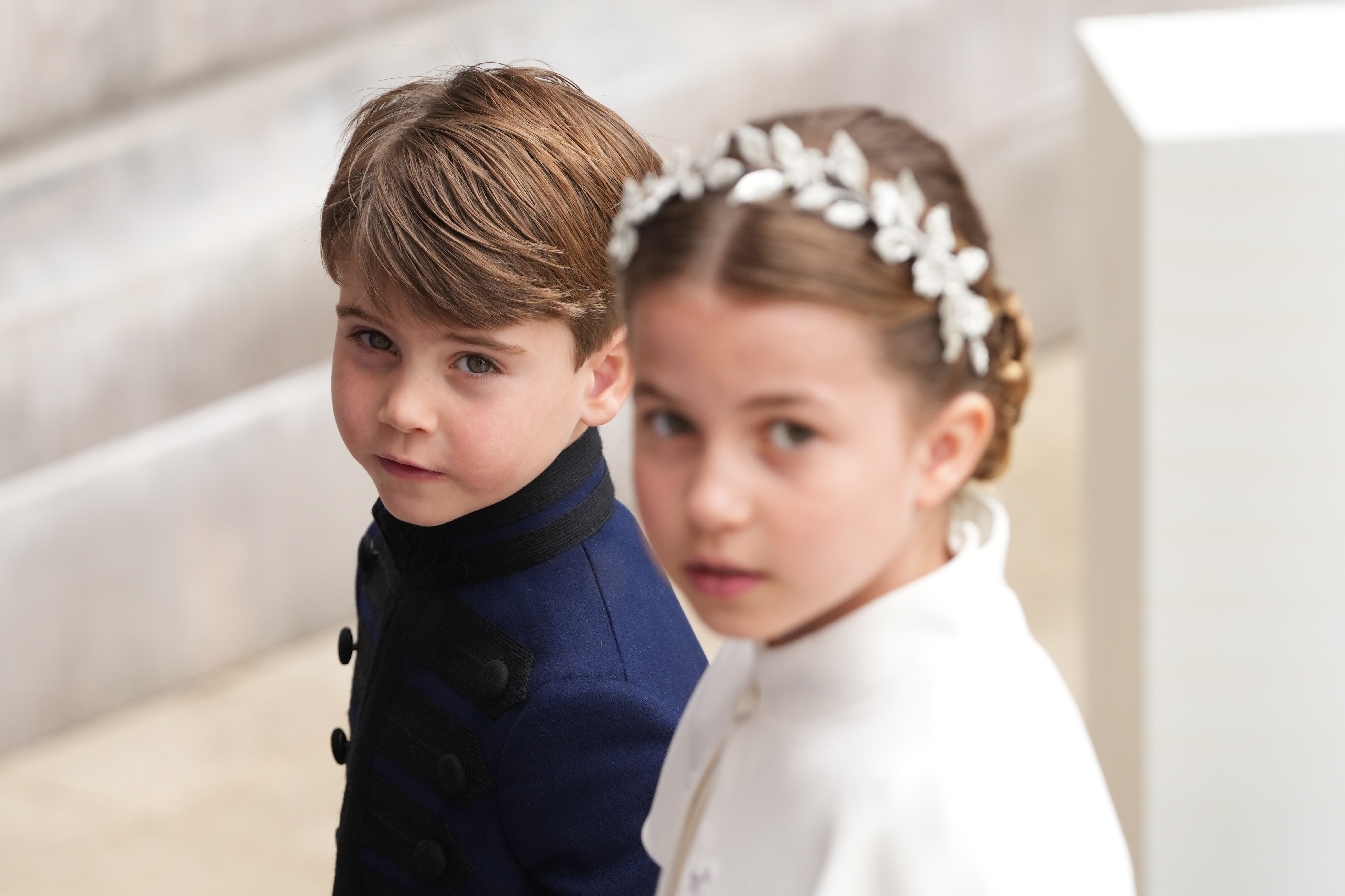 Prince Louis and Princess Charlotte in London on May 6, 2023 | Source: Getty Images