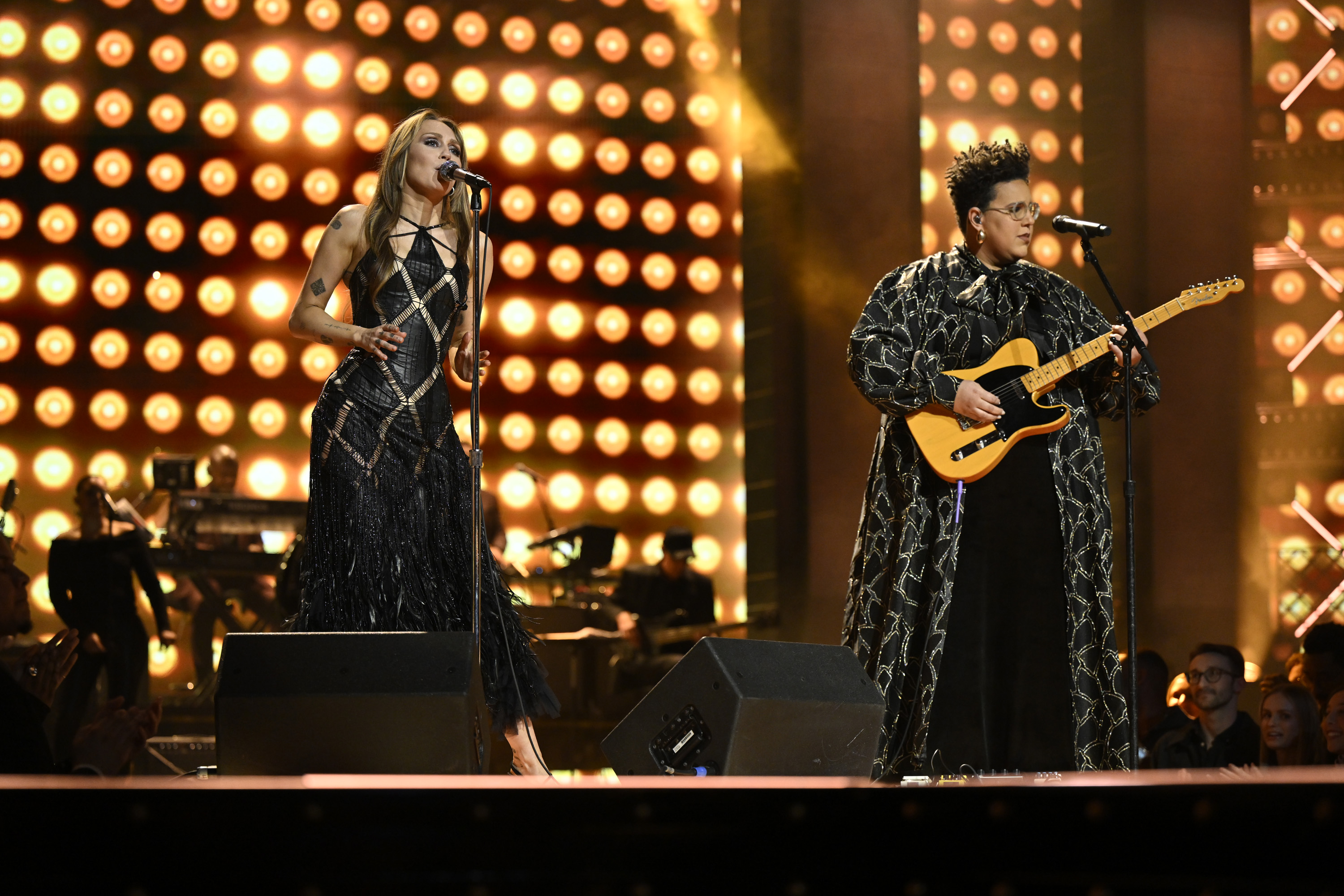 Miley Cyrus, Brittany Howard perform at "SNL50: The Homecoming Concert," on February 14, 2025 | Source: Getty Images