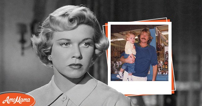 Portrait of actress, Doris Day [left] Doris Day's son, Terry Melcher holding his young son Ryan | Photo: Getty Images   instagram.com/ryan_melcher_properties 