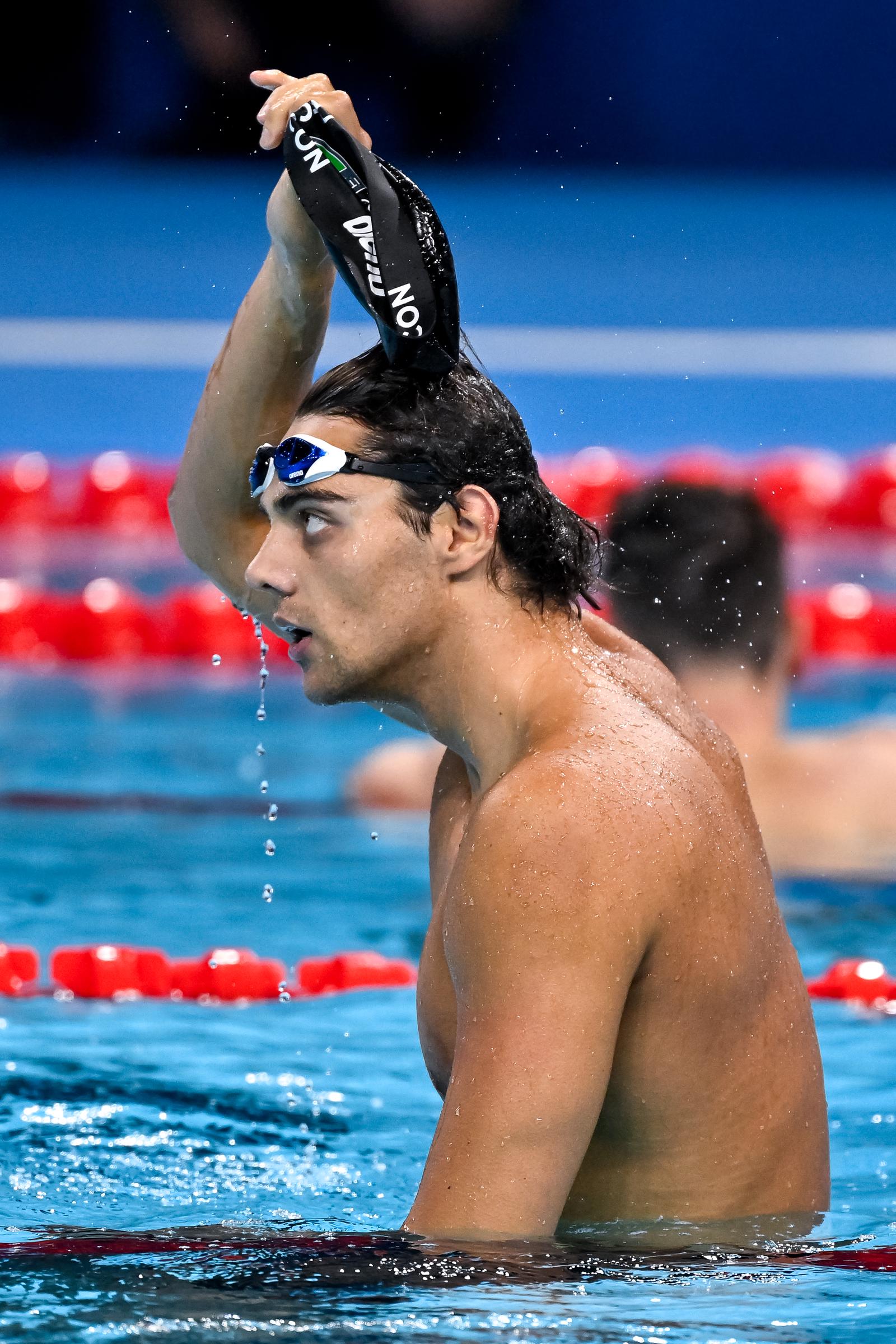 Thomas Ceccon after the Men's 100-meter Backstroke Final on day three of the Olympic Games Paris 2024 on July 29 in France. | Source: Getty Images