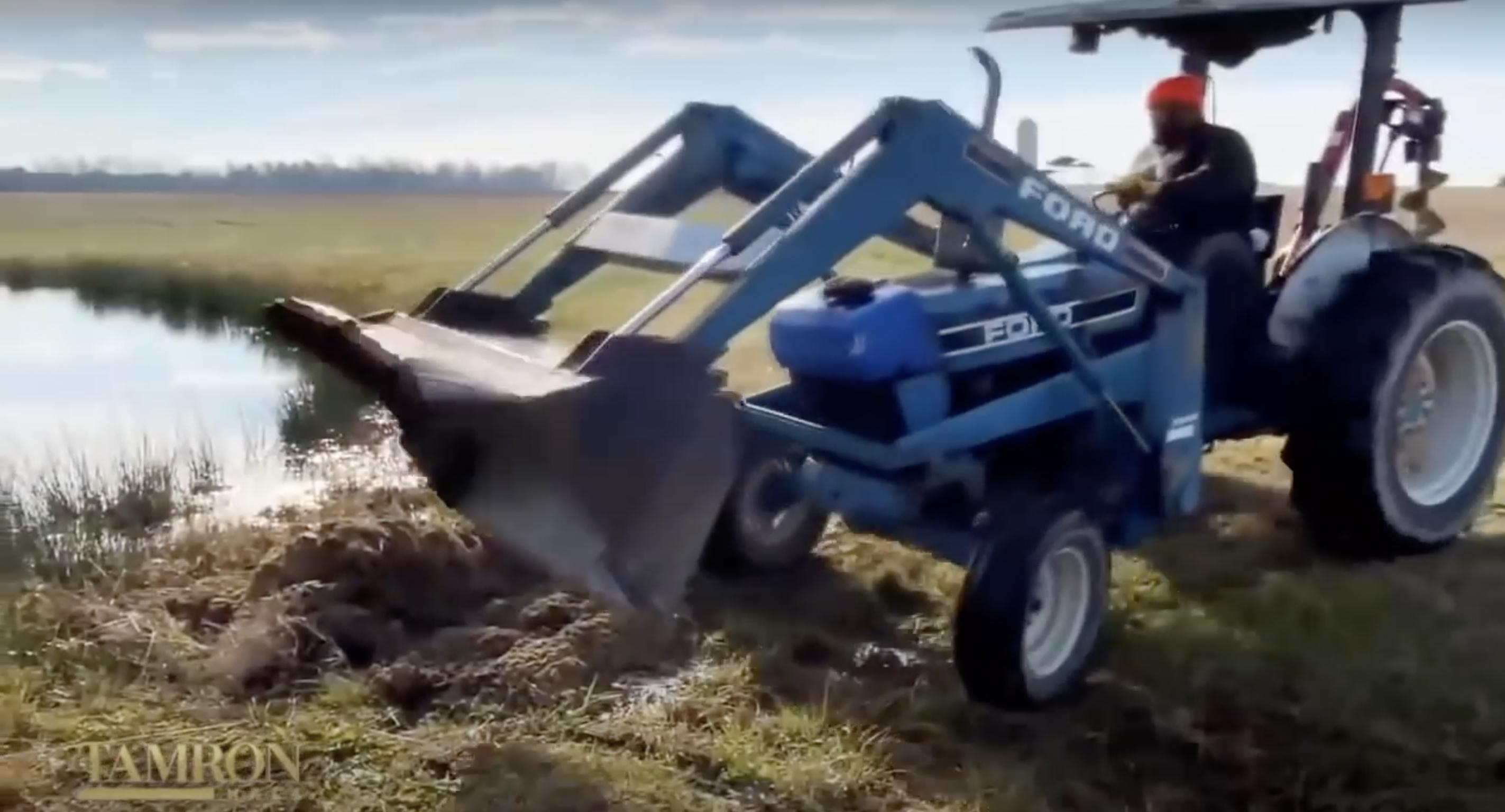 The NFL star on a tractor on his farm | Source: YouTube/TamronHallShow