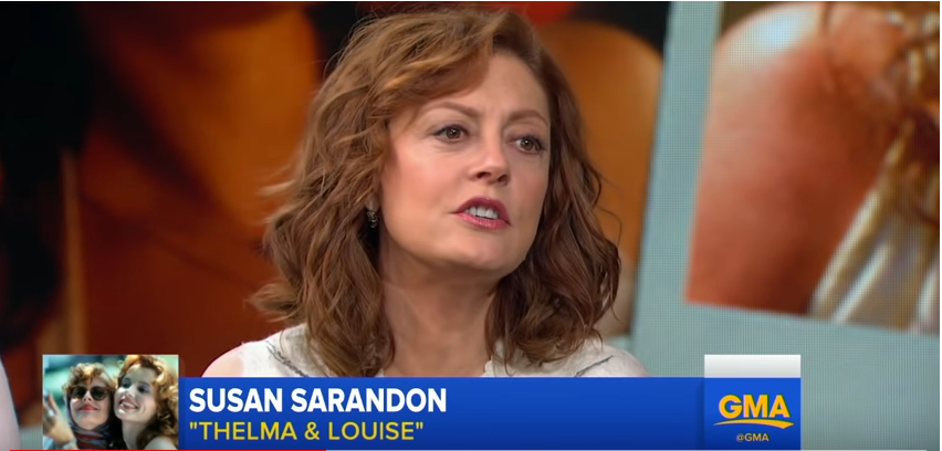 Susan Sarandon at the 25th anniversary of their iconic film "Thelma & Louise" on Good Morning America on April 28, 2016 | Source: Youtube.com/@GMA