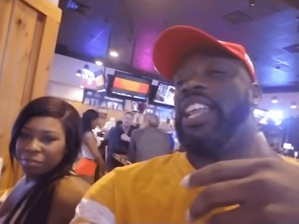 Tommy Sotomayor and Shay, the waitress, at a Hooters restaurant during the altercation | Source: YouTube/Tommy Sotomayor REBORN!