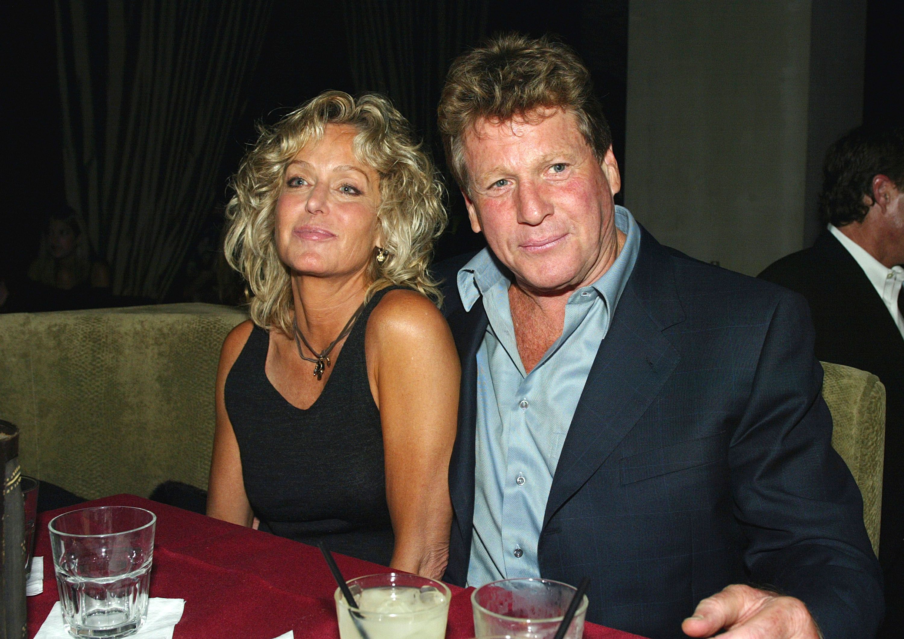 Farrah Fawcett and Ryan O'Neal during the after-party for "Malibu's Most Wanted" at the Highlands on April 10, 2003 in Los Angeles, California. | Source: Getty Images