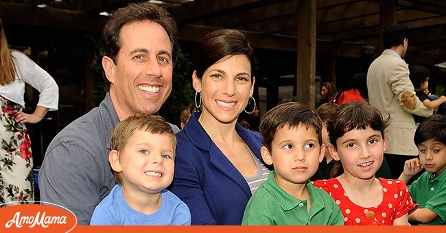 Jerry Seinfeld and his wife, Jessica Seinfeld with sons Shepherd and Julian and daughter Sascha at the 3rd Annual Baby Buggy Bedtime Bash at Victorian Gardens at Wollman Rink Central Park on June 2, 2009 in New York City. | Source: Getty Images