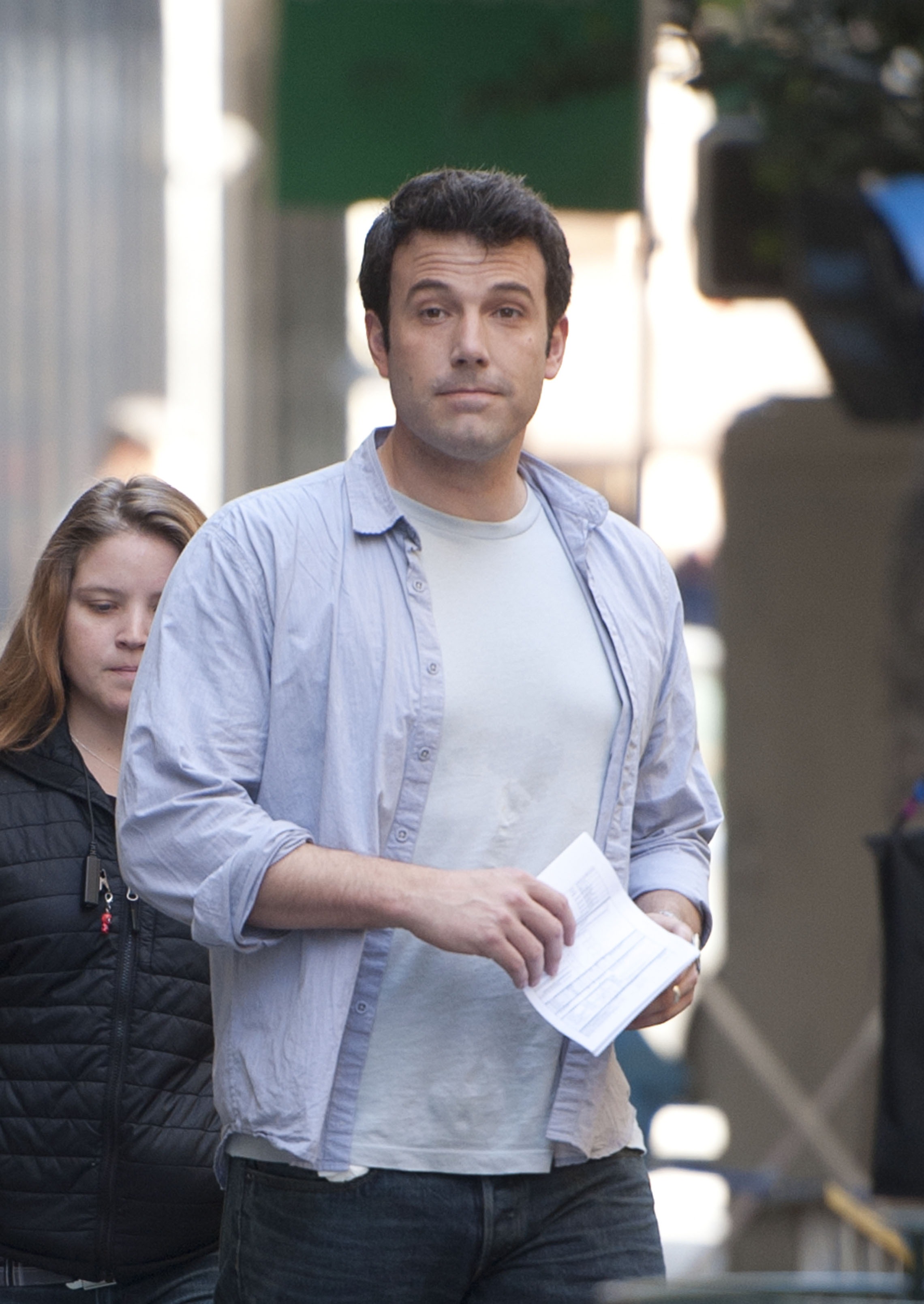 Ben Affleck is seen on set of "Gone Girl" on October 30, 2013 in Los Angeles, California. | Source: Getty Images