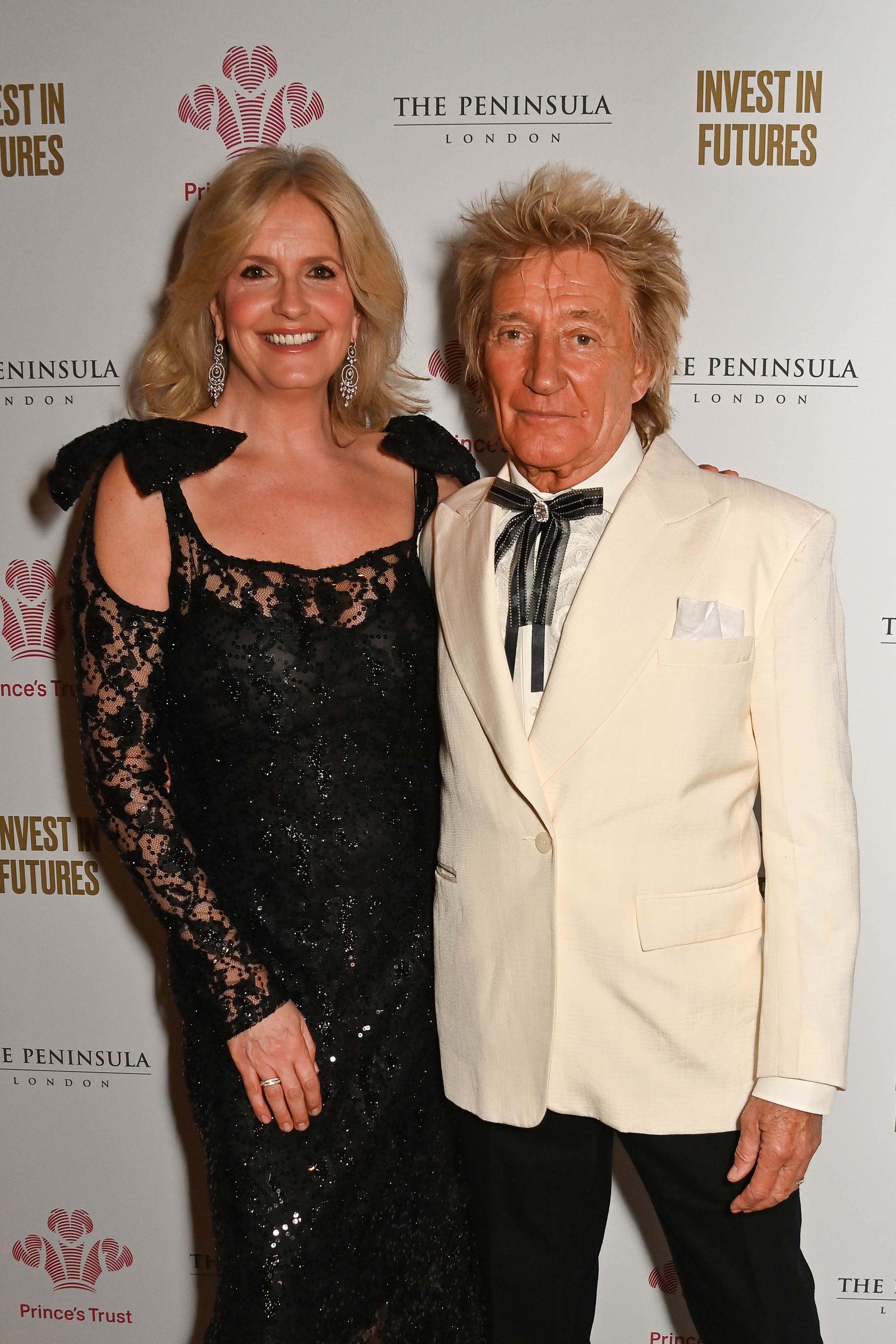 Penny Lancaster and Rod Stewart at The Prince's Trust Invest In Futures Gala Dinner on February 29, 2024, in London, England. | Source: Getty Images