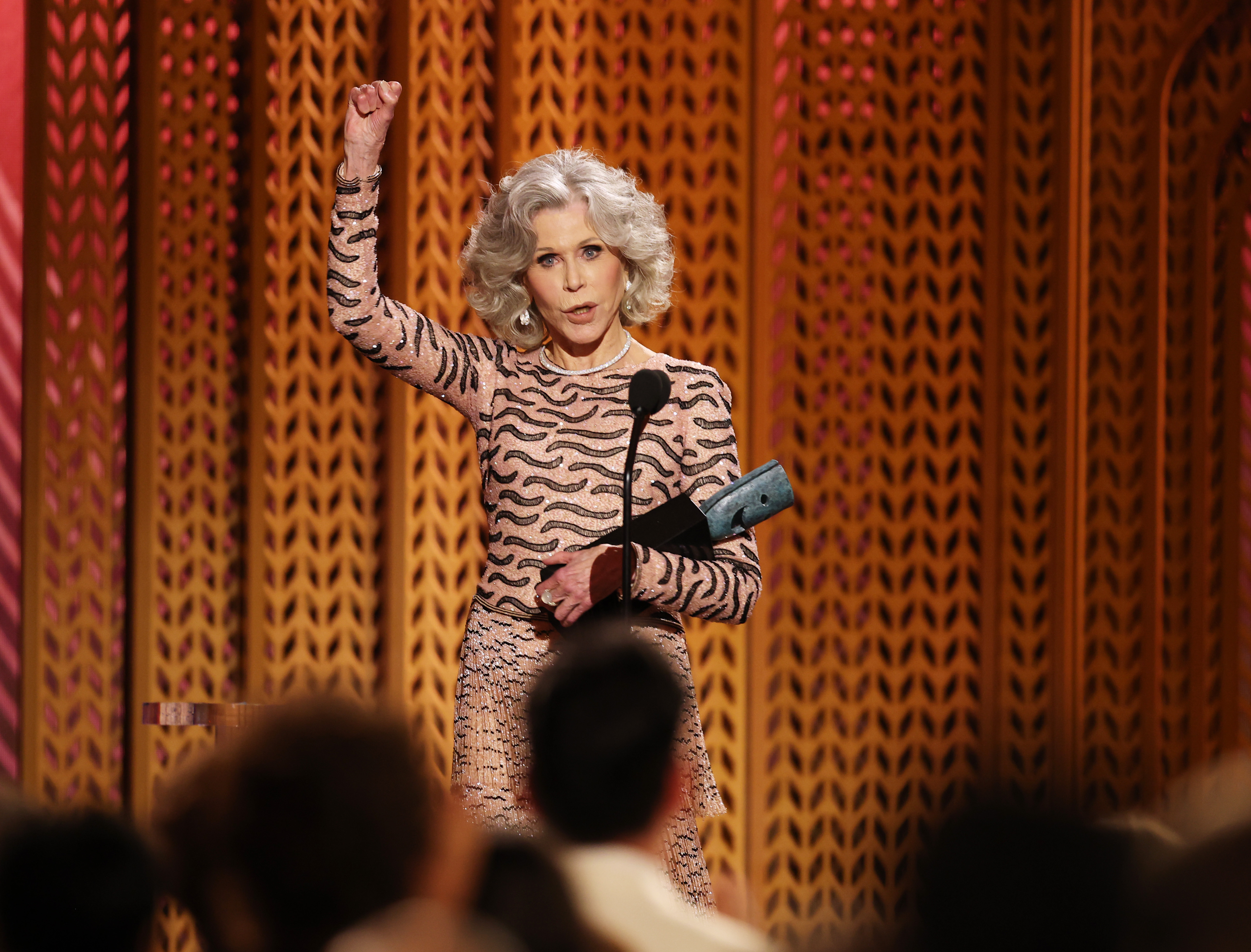 Jane Fonda at the 2025 Screen Actors Guild Awards at Shrine Auditorium and Expo Hall on February 23 in Los Angeles, California. | Source: Getty Images