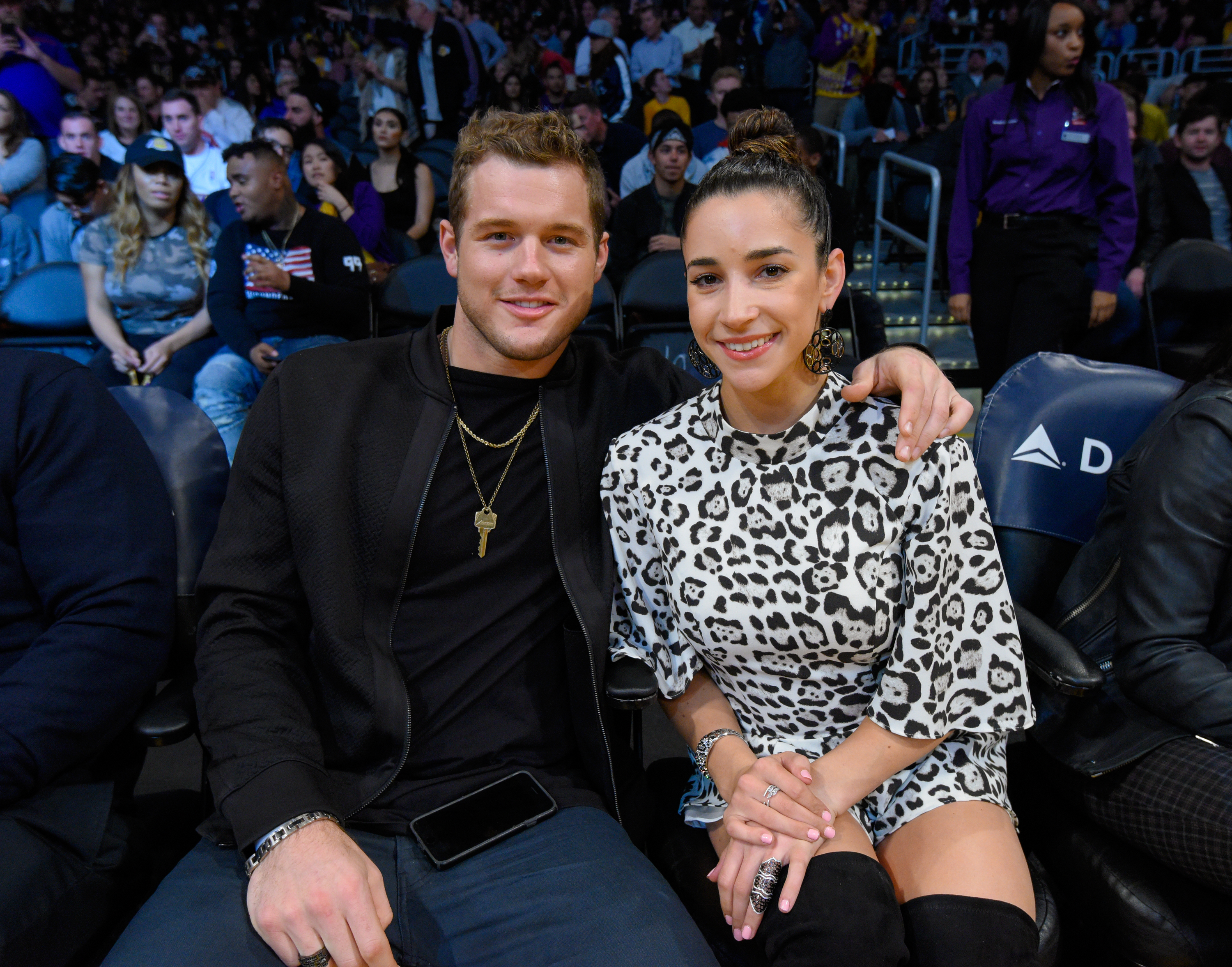 Colton Underwood and Aly Raisman attend a basketball game between the Portland Trail Blazers and the Los Angeles Lakers at Staples Center, on January 10, 2017, in Los Angeles, California. | Source: Getty Images