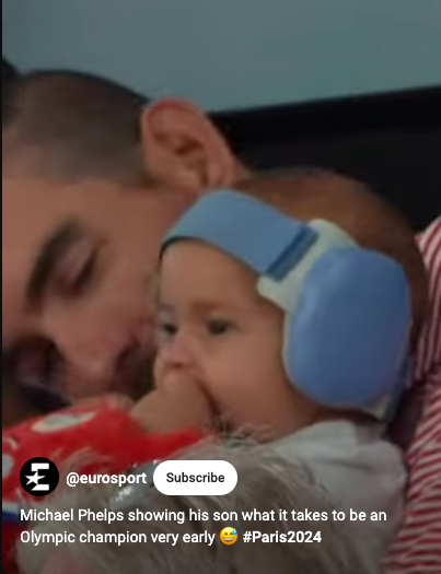 Nico and Michael Phelps at the Paris Olympics, posted on August 1, 2024 | Source: YouTube/@eurosport