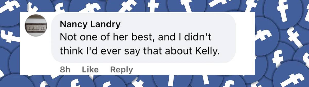 A user comment on Kelly Clarkson, dated December 11, 2024 | Source: Facebook/NBCTheVoice