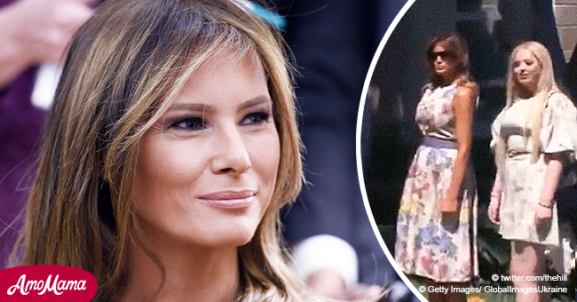 Melania Trump Turns Heads in a $2,490 Floral Dress and Purple Heels at ...