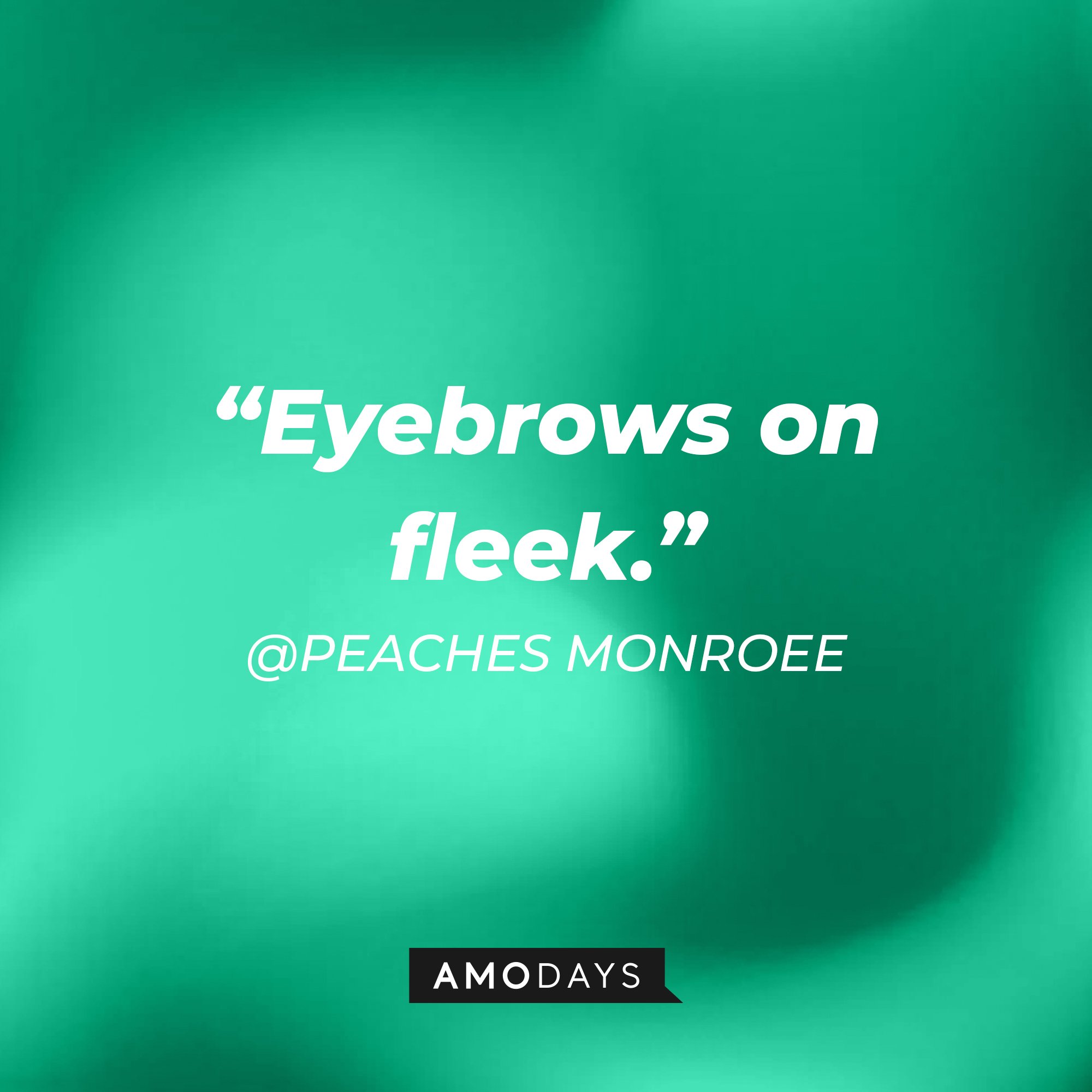 @PEACHES MONROEE's quote: “Eyebrows on fleek.” | Image: AmoDays