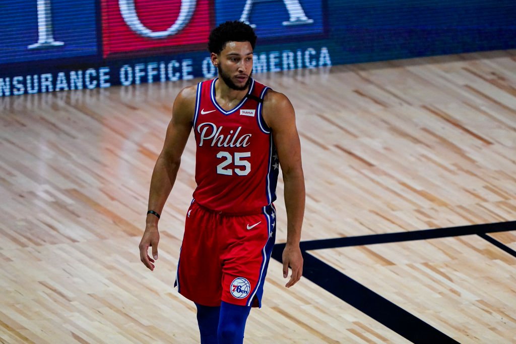 Ben Simmons during the game against the Washington Wizards at The Arena at ESPN Wide World Of Sports Complex on August 5, 2020. | Photo: Getty Images