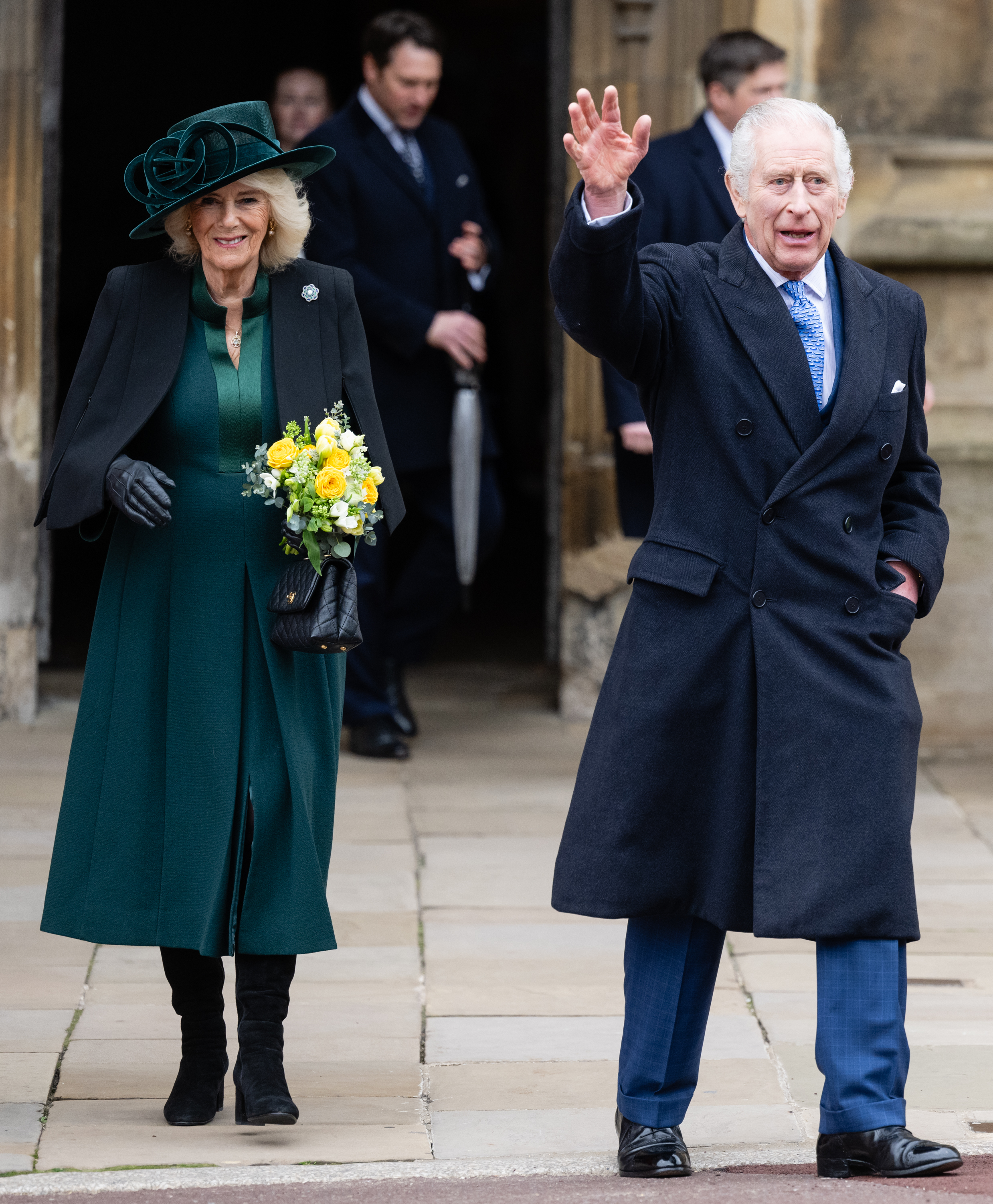 Queen Camilla and King Charles III attending the Easter Mattins Service in Windsor, England on March 31, 2024 | Source: Getty Images