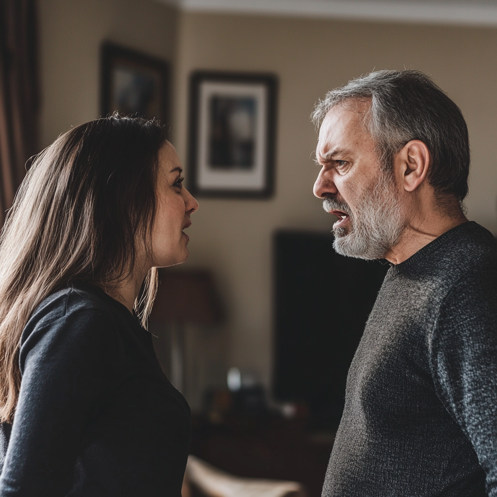 A woman arguing with her father | Source: Midjourney