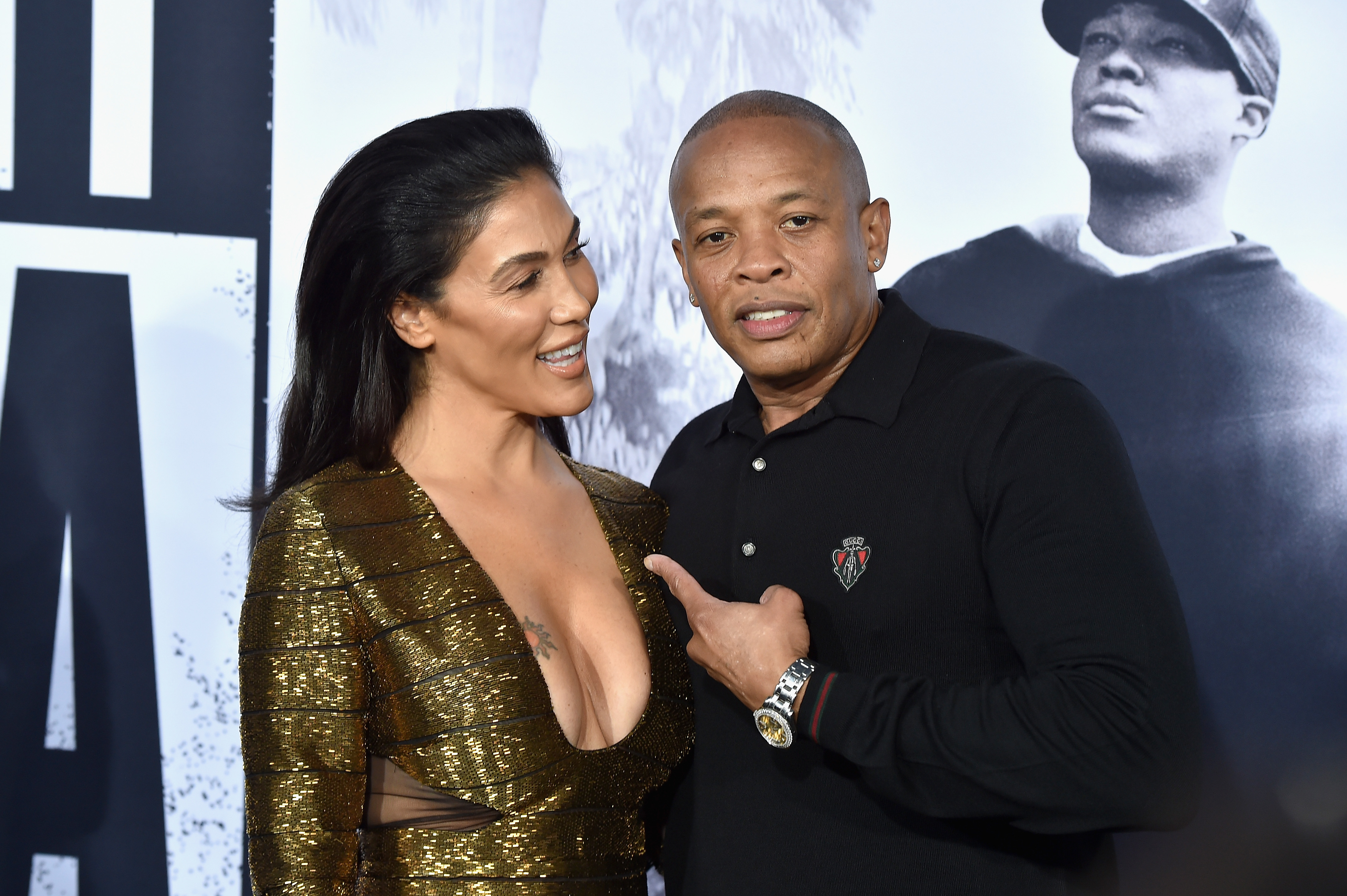 Nicole Threatt and Dr. Dre attend the Universal Pictures and Legendary Pictures' premiere of "Straight Outta Compton" at Microsoft Theater on August 10, 2015, in Los Angeles, California. | Source: Getty Images