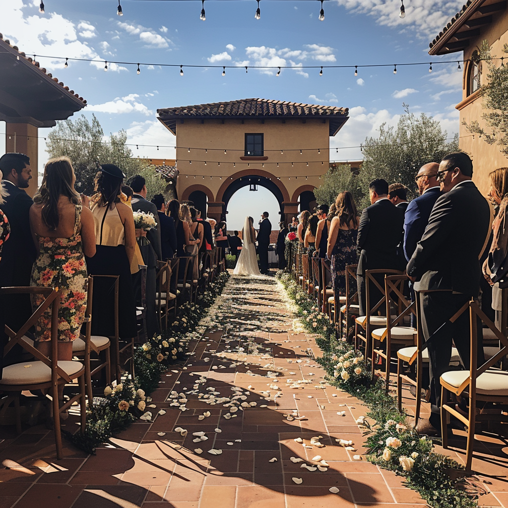 A couple at the altar | Source: Midjourney