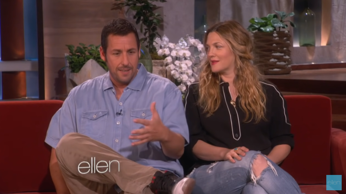 Adam Sandler says his wife, Jackie, supports his collaborations with Drew Barrymore in an interview on "The Ellen Show," posted on May 14, 2014 | Source: YouTube/TheEllenShow