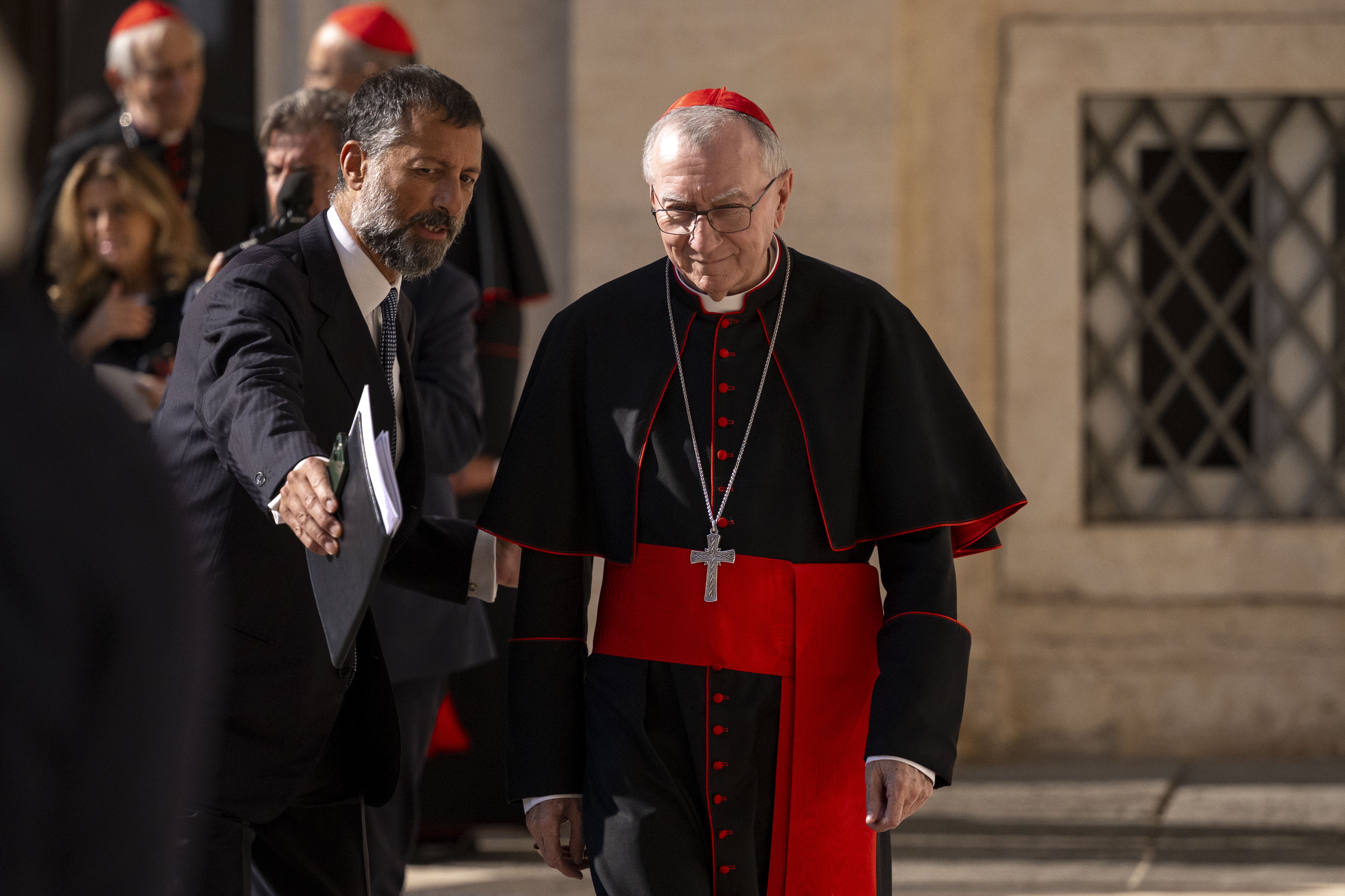 Cardinal Pietro Parolin arrives at the Quirinale Palace in Rome on October 14, 2025 | Source: Getty Images