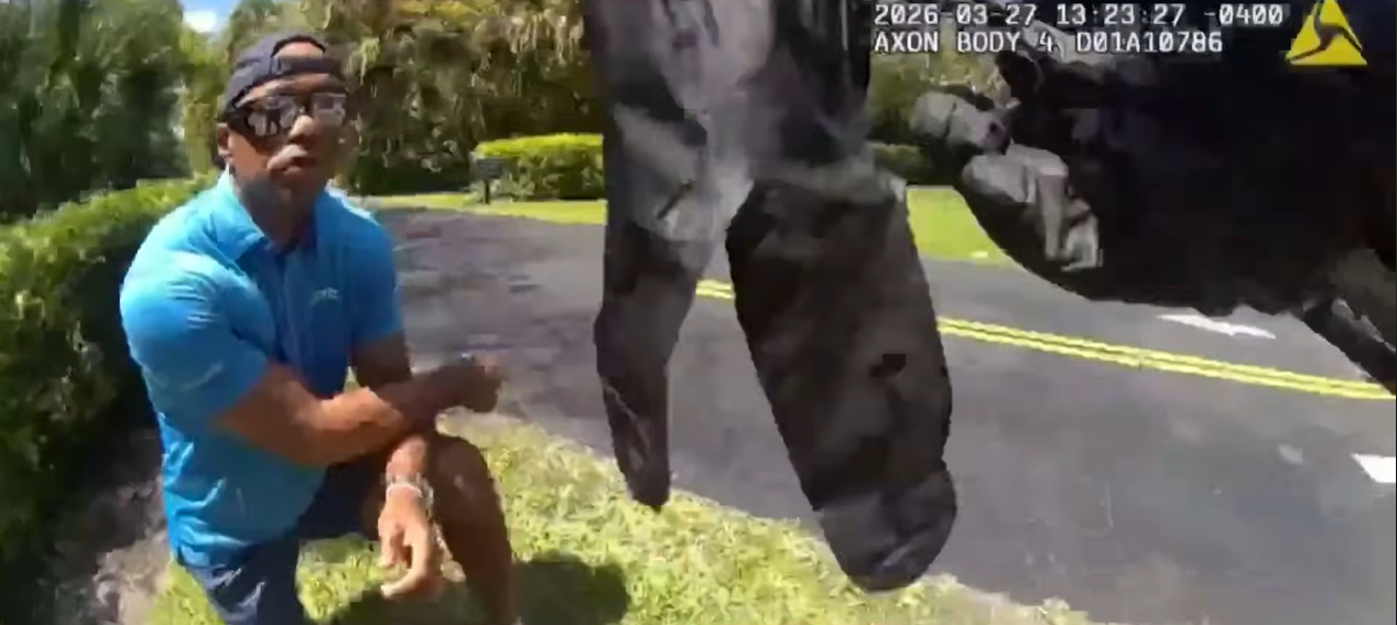 Tiger Woods before being arrested, as seen in a video posted on April 2, 2026 | Source: YouTube/NBC News