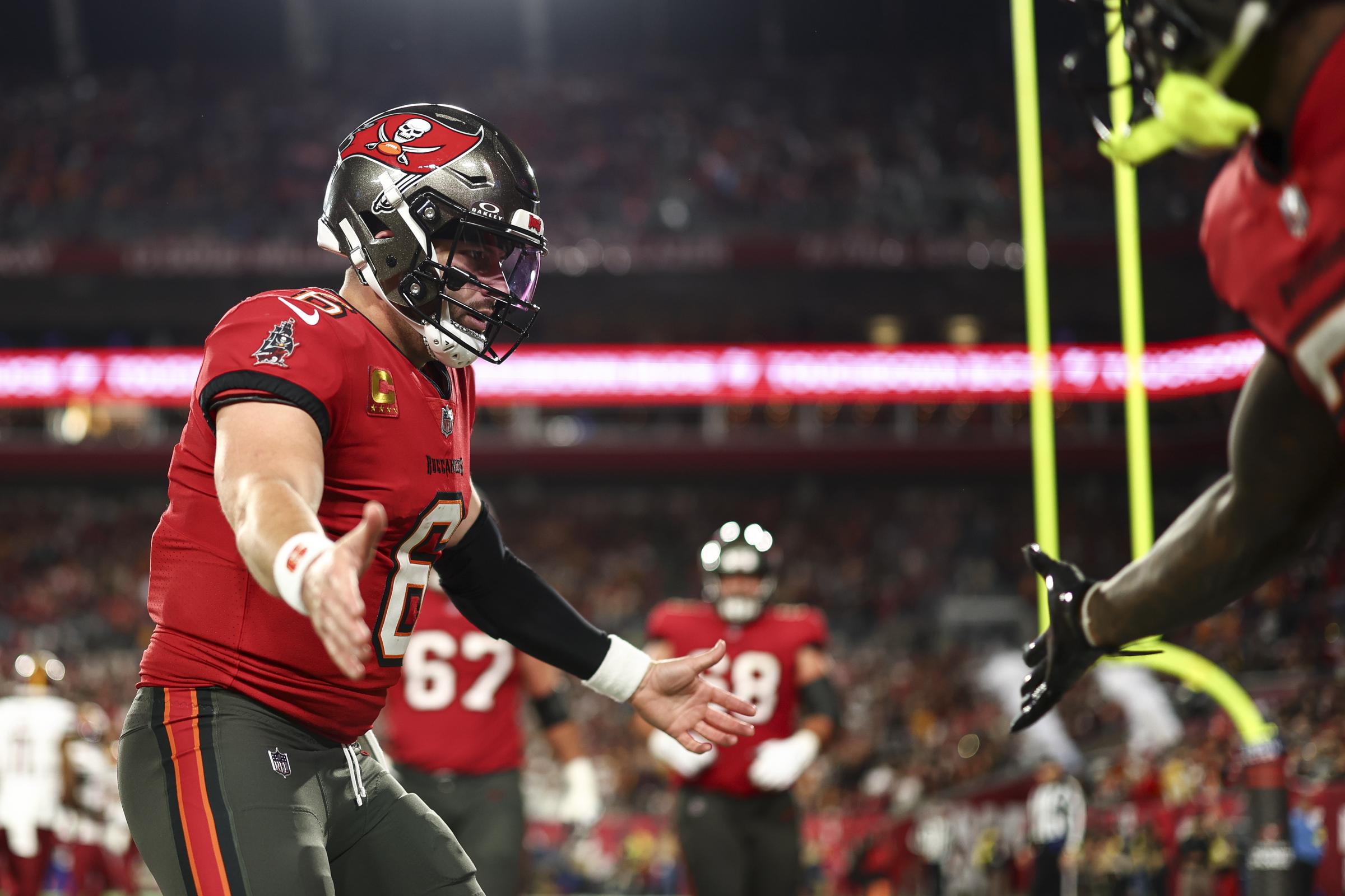 Baker Mayfield #6 of the Tampa Bay Buccaneers on January 12, 2025, in Tampa, Florida | Source: Getty Images