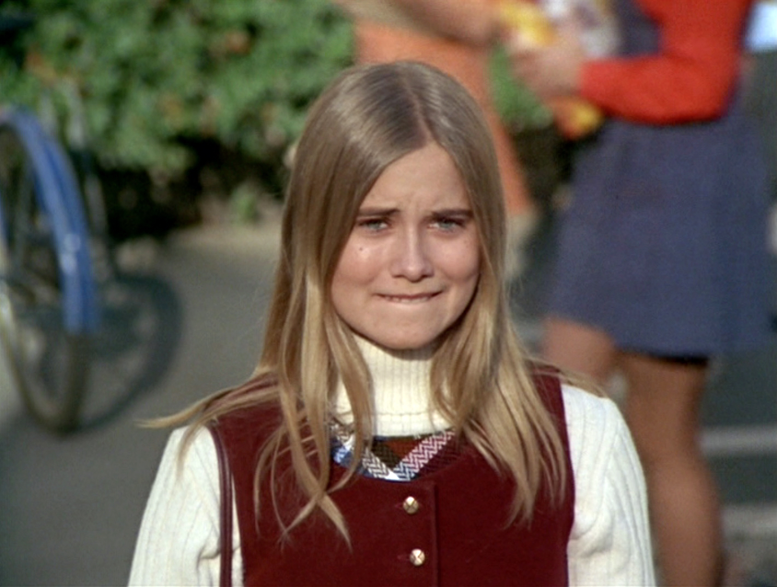 Maureen McCormick as Marcia Brady in the "Getting Davy Jones" episode of "The Brady Bunch" in Los Angeles, 1971 | Source: Getty Images
