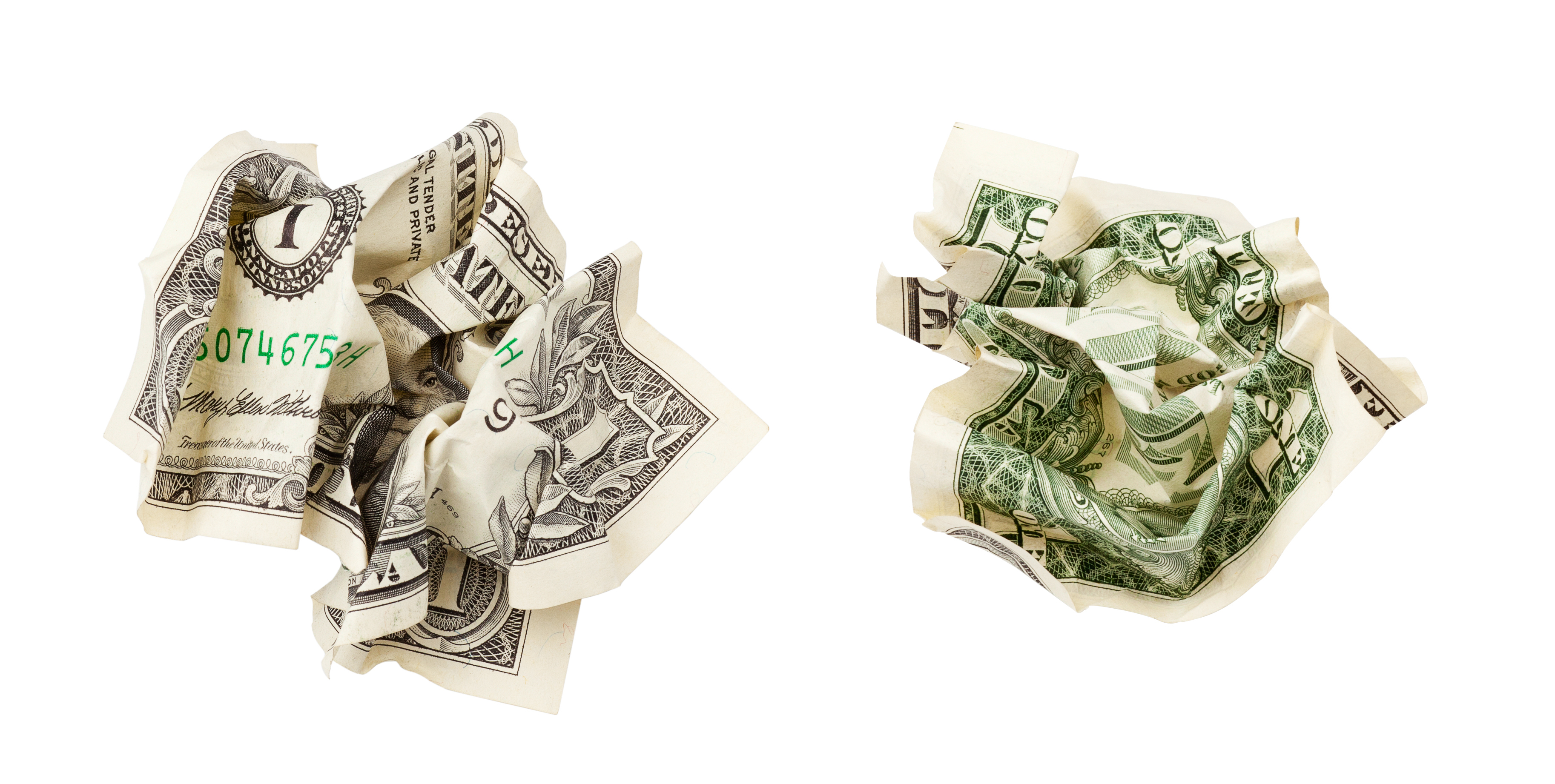 Crumpled up money | Source: Shutterstock