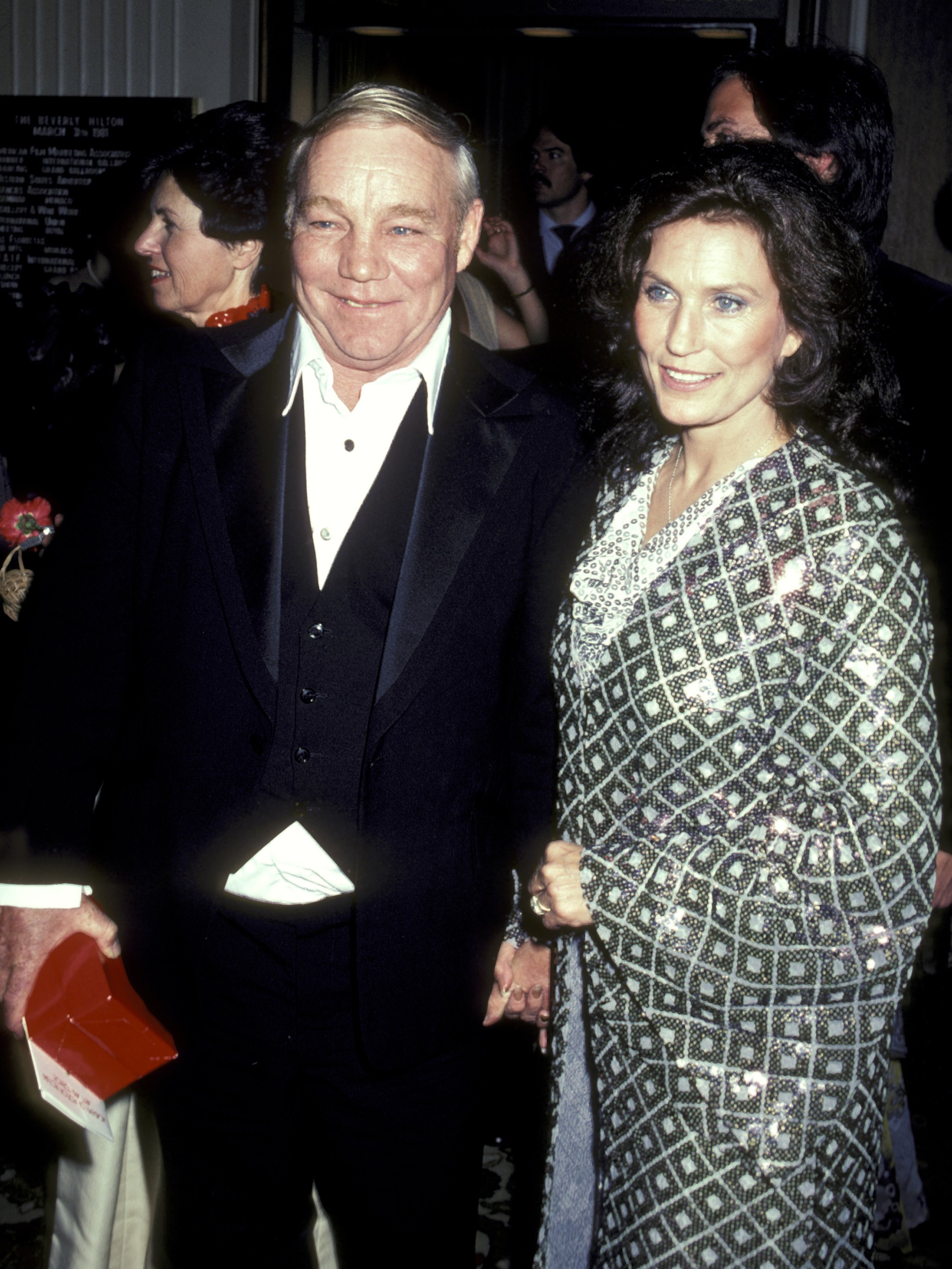 Loretta Lynn and husband Oliver Mooney' Lynn, Jr. during 53rd Annual Academy Awards' Governor's Ball at Beverly Hilton Hotel in Beverly Hills, California, United States | Source: Getty Images