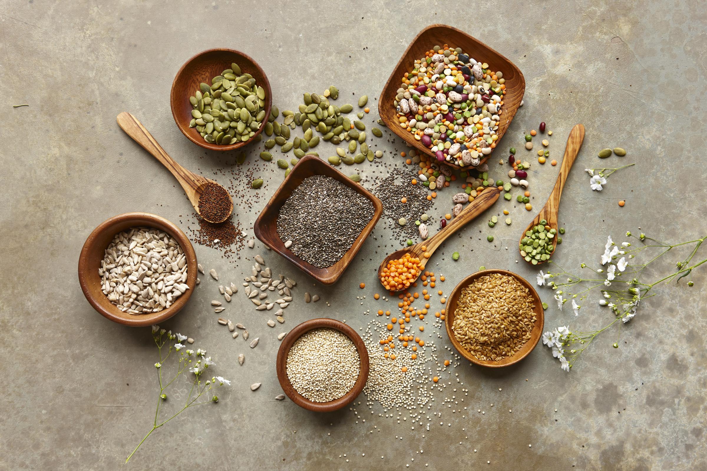 Different bowls of various seeds | Source: Getty Images