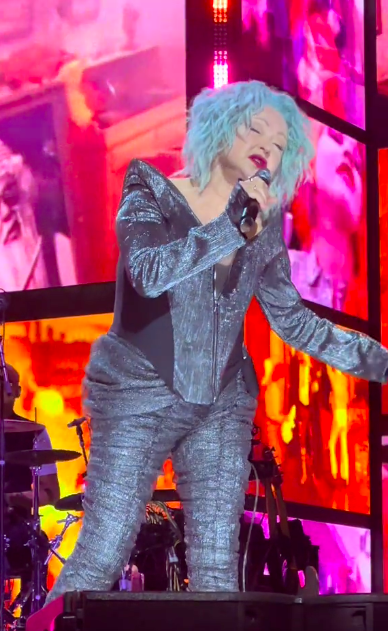 Cyndi Lauper serenading the audience. | Source: TikTok/@LuisPenaloza95