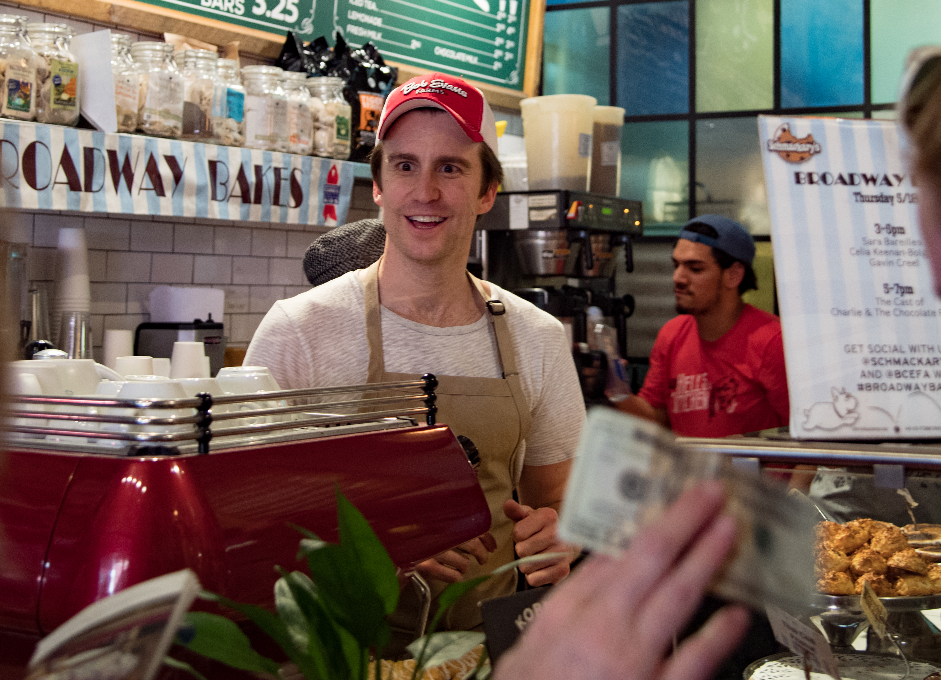 Gavin Creel sells cookies as part of the 5th Annual Broadway Bakes Event Benefiting Broadway Cares/Equity Fights AIDS in New York City, on May 18, 2017 | Source: Getty Images