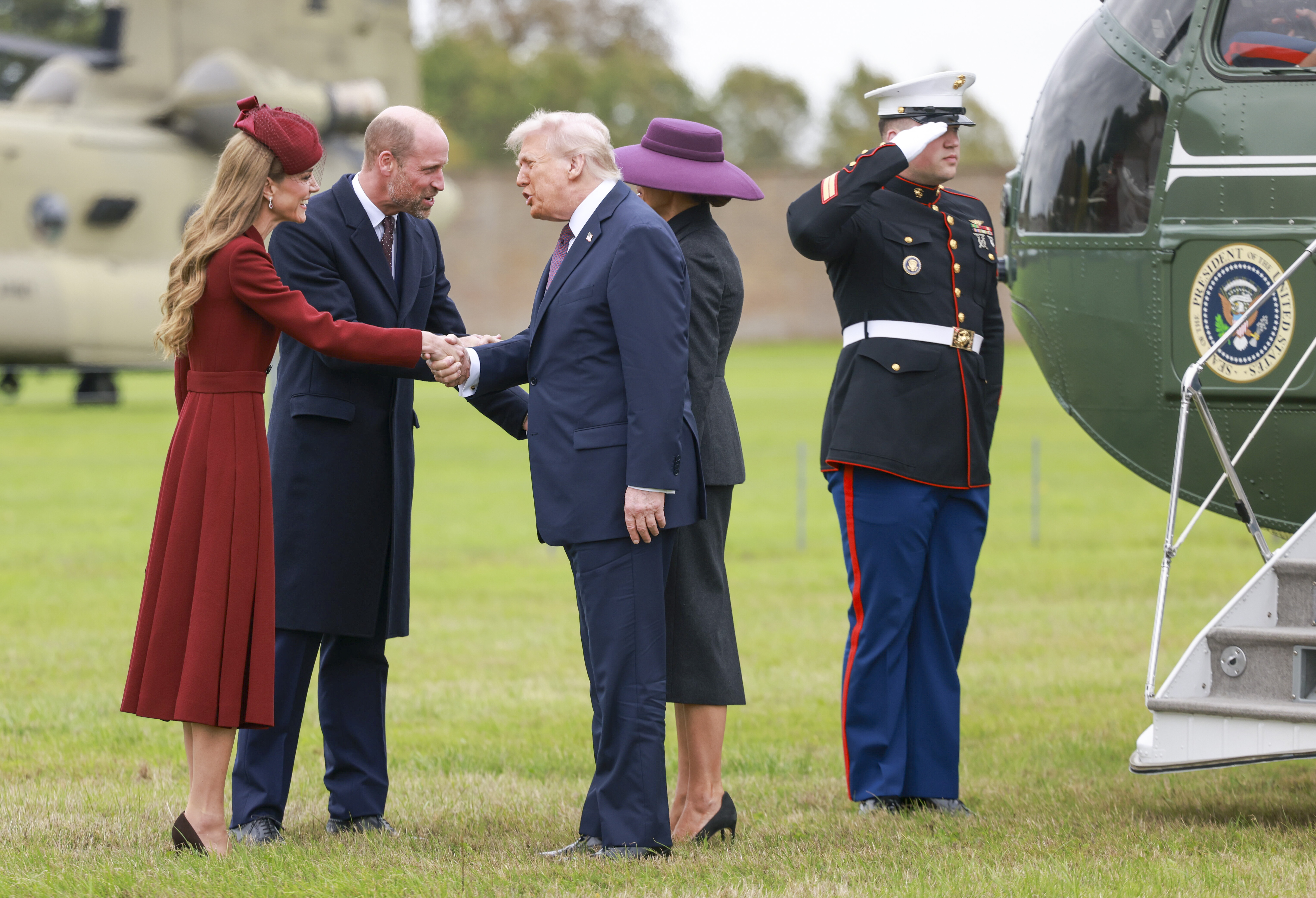 Catherine, Princess of Wales and Prince William, Prince of Wales welcome US President Donald Trump and First Lady Melania to Windsor Castle in England on September 17, 2025 | Source: Getty Images