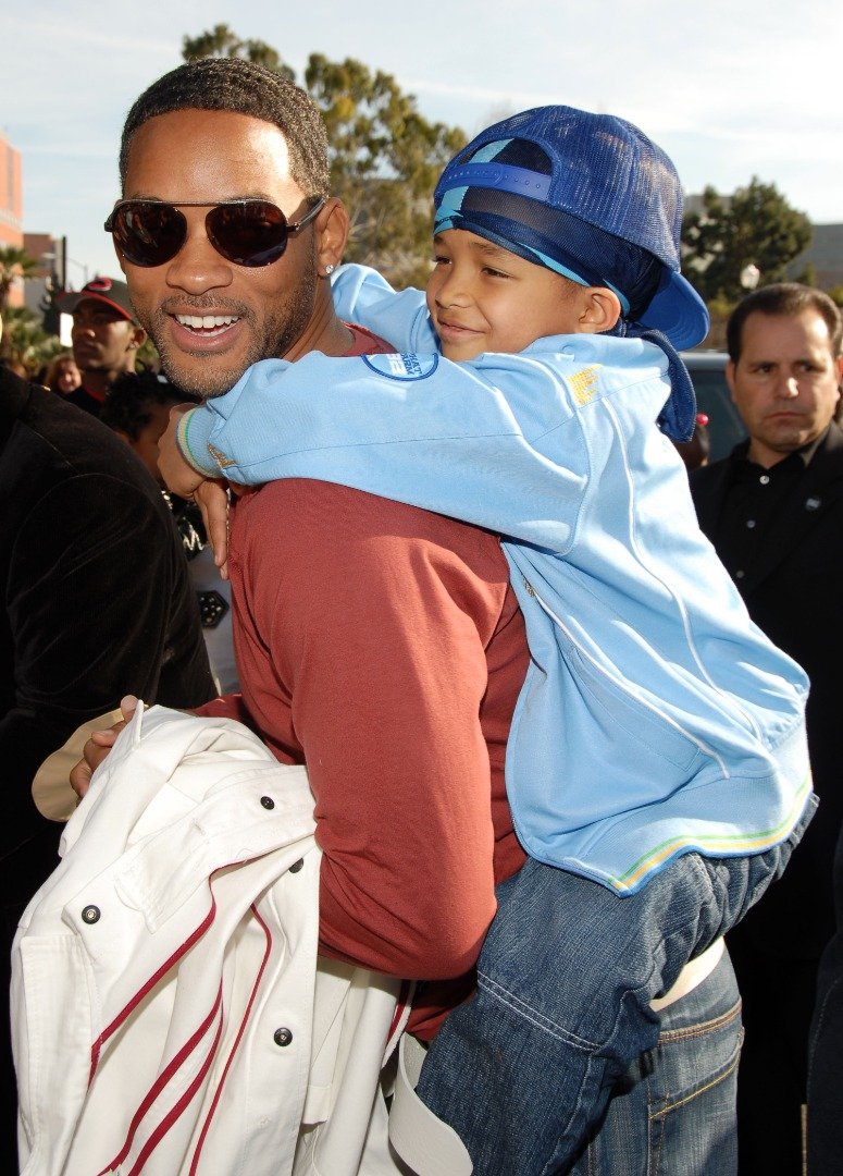Will Smith and Jaden Smith at the Pauley Pavilion in Westwood, California. | Source: Getty Images