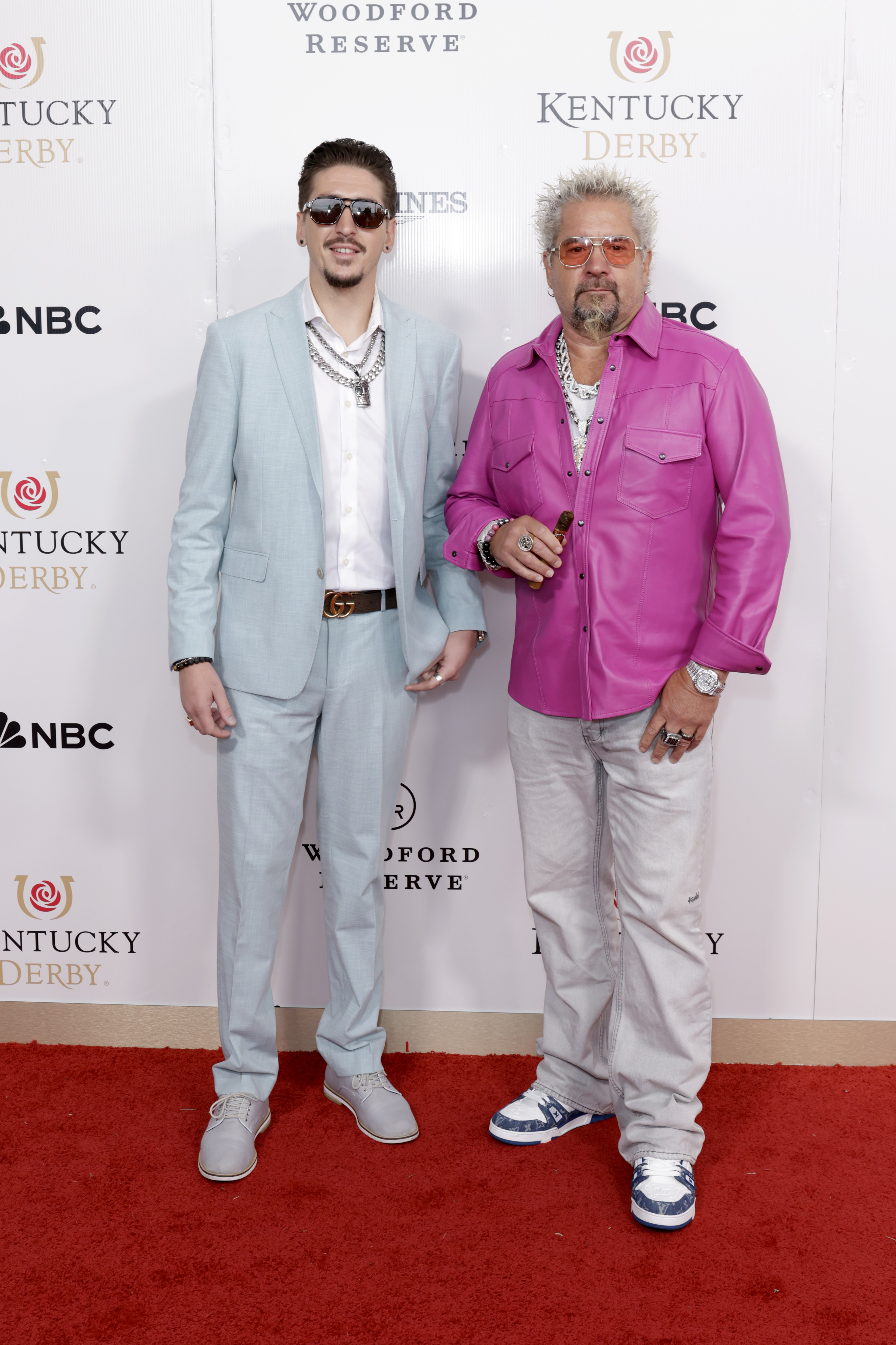 Hunter and Guy Fieri at Kentucky Derby 151 at Churchill Downs on May 3, 2025, in Louisville. | Getty Images