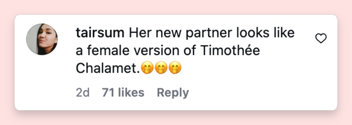 A fan comments on Lily-Rose Depp and 070 Shake's latest outing | Source: Instagram/justjared