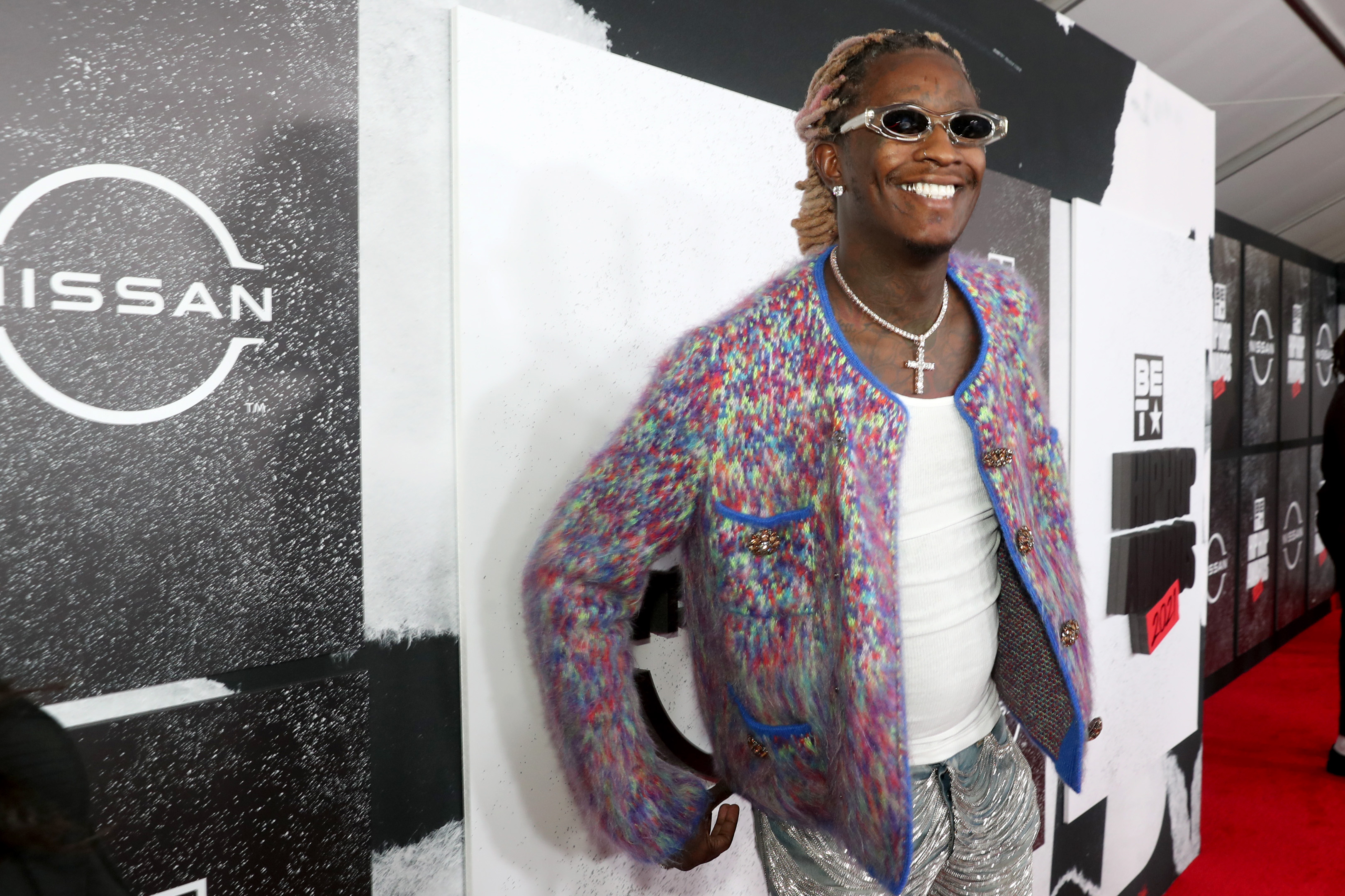 Young Thug arrives at the 2021 BET Hip Hop Awards at Cobb Energy Performing Arts Centre on October 1, 2021, in Atlanta, Georgia. | Source: Getty Images
